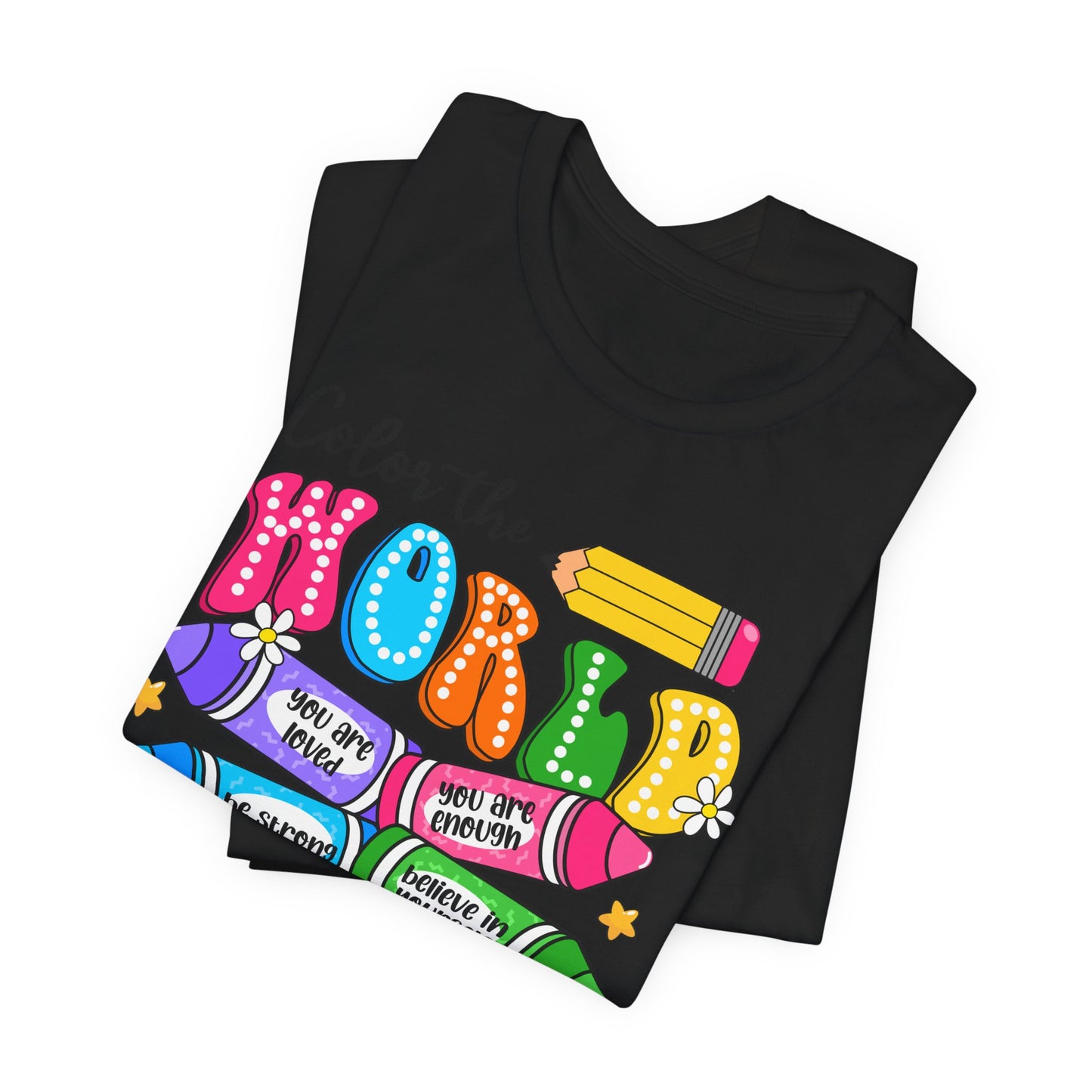 Color the World with Kindness T-Shirt — Kids & Teachers Positive Message Tee