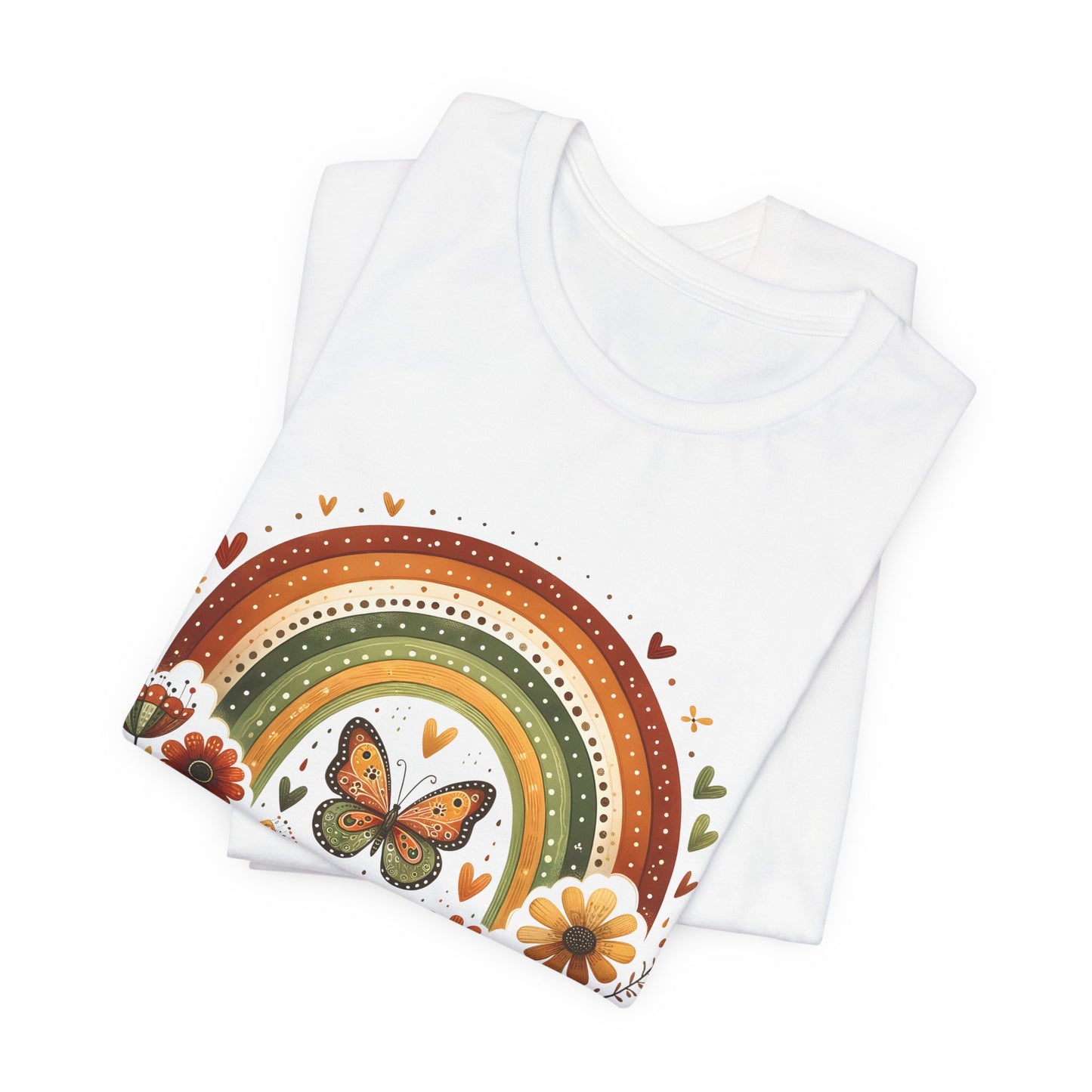 Believe In Yourself Butterfly Tee — Retro Rainbow Floral Inspirational T‑Shirt