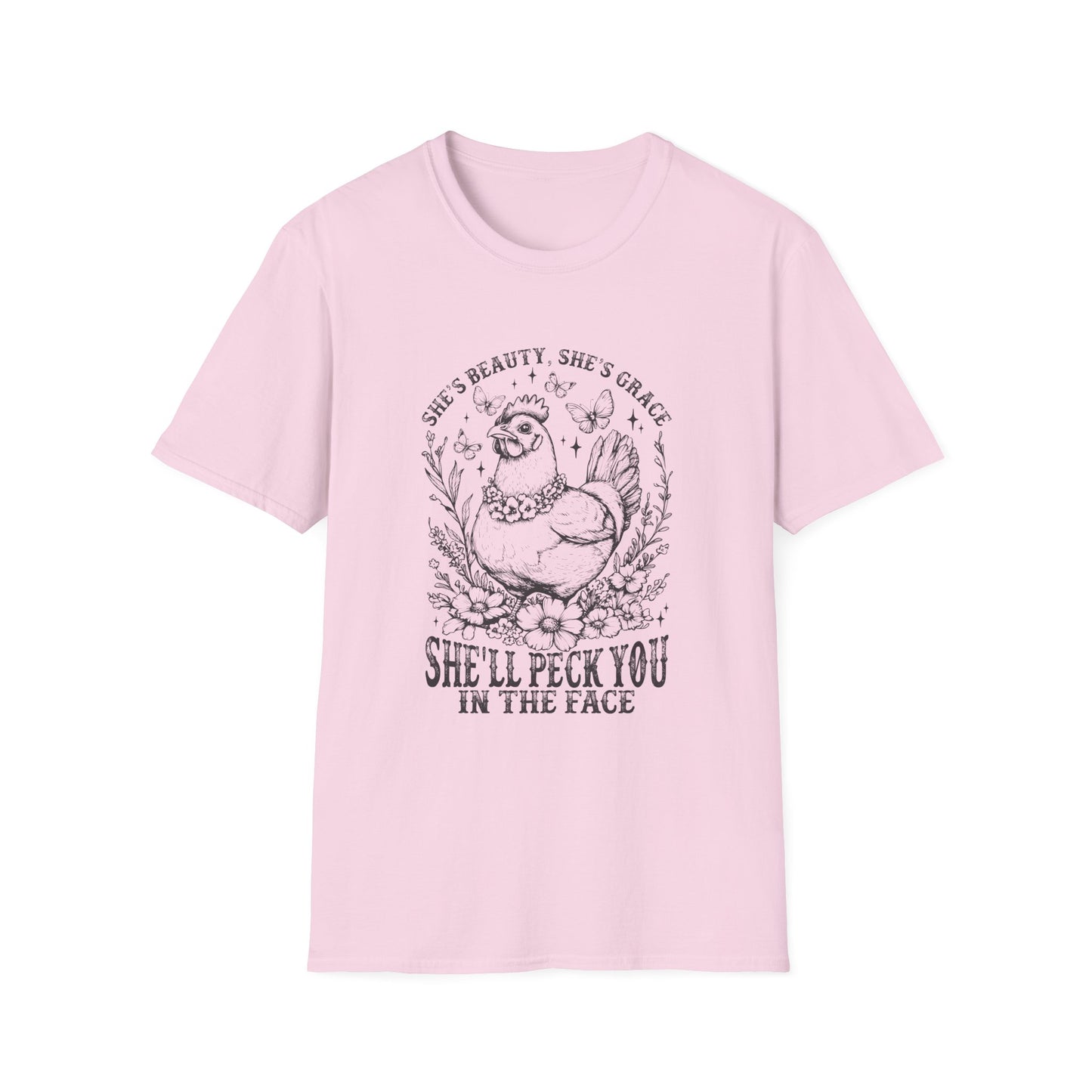 She'll Peck You In The Face Chicken T-Shirt – Funny Farmyard Hen Graphic Tee