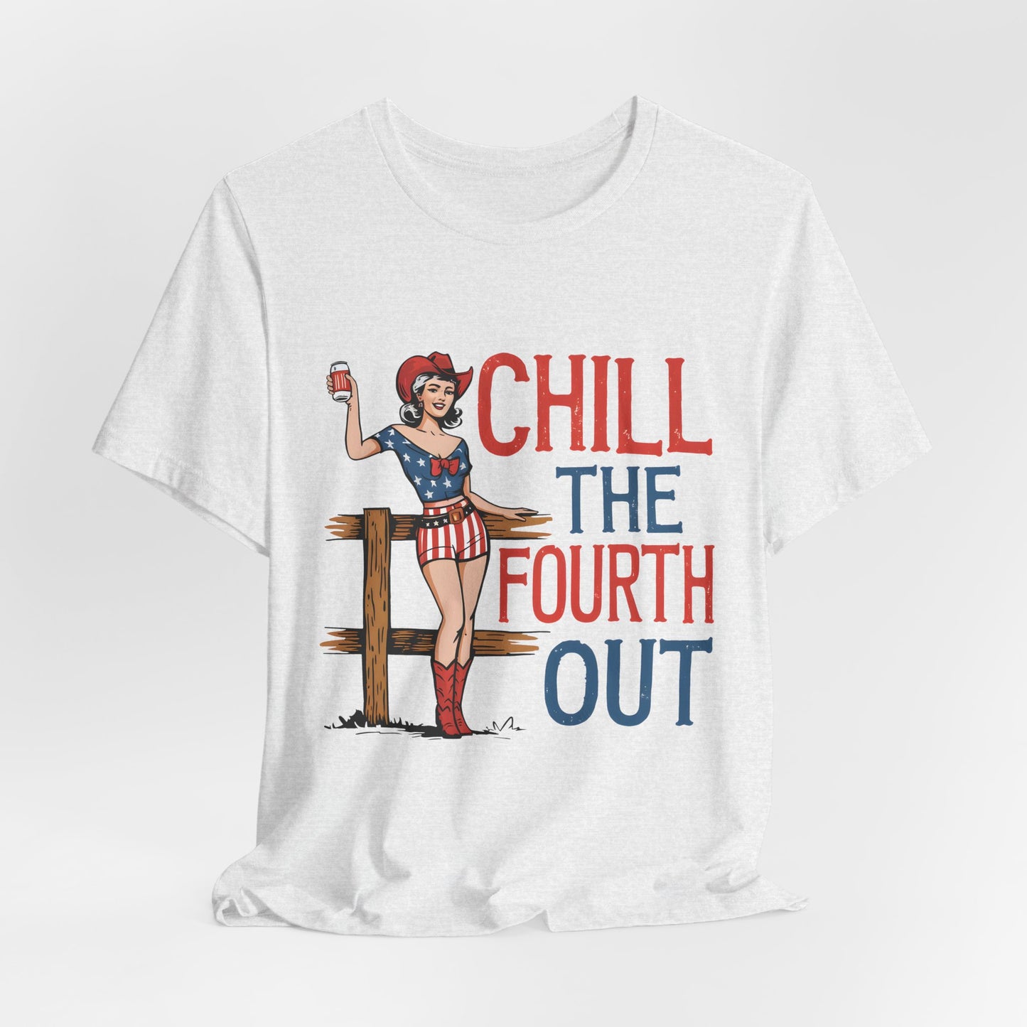 Fourth of July Tee - "Chill the Fourth Out" Vintage Pinup Patriotic Shirt