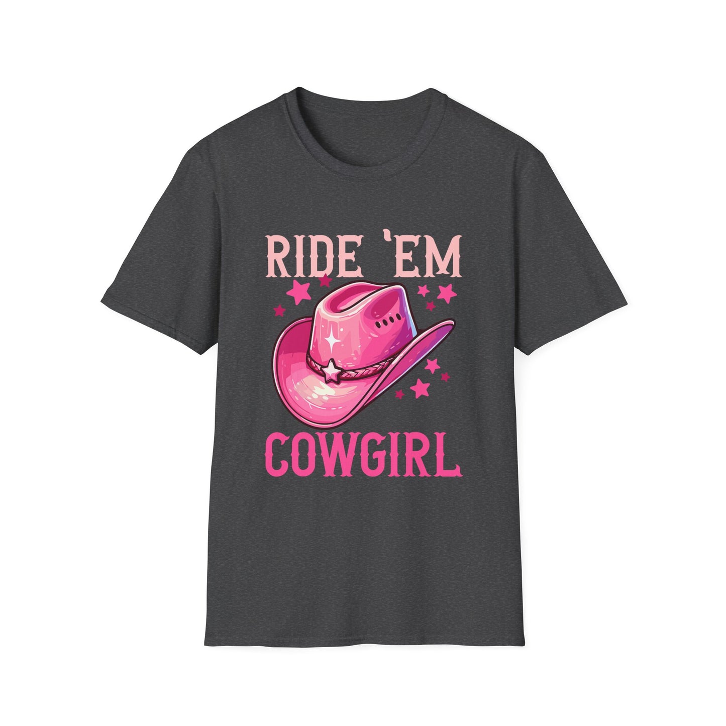 Ride 'Em Cowgirl T-Shirt — Pink Cowboy Hat Graphic Tee