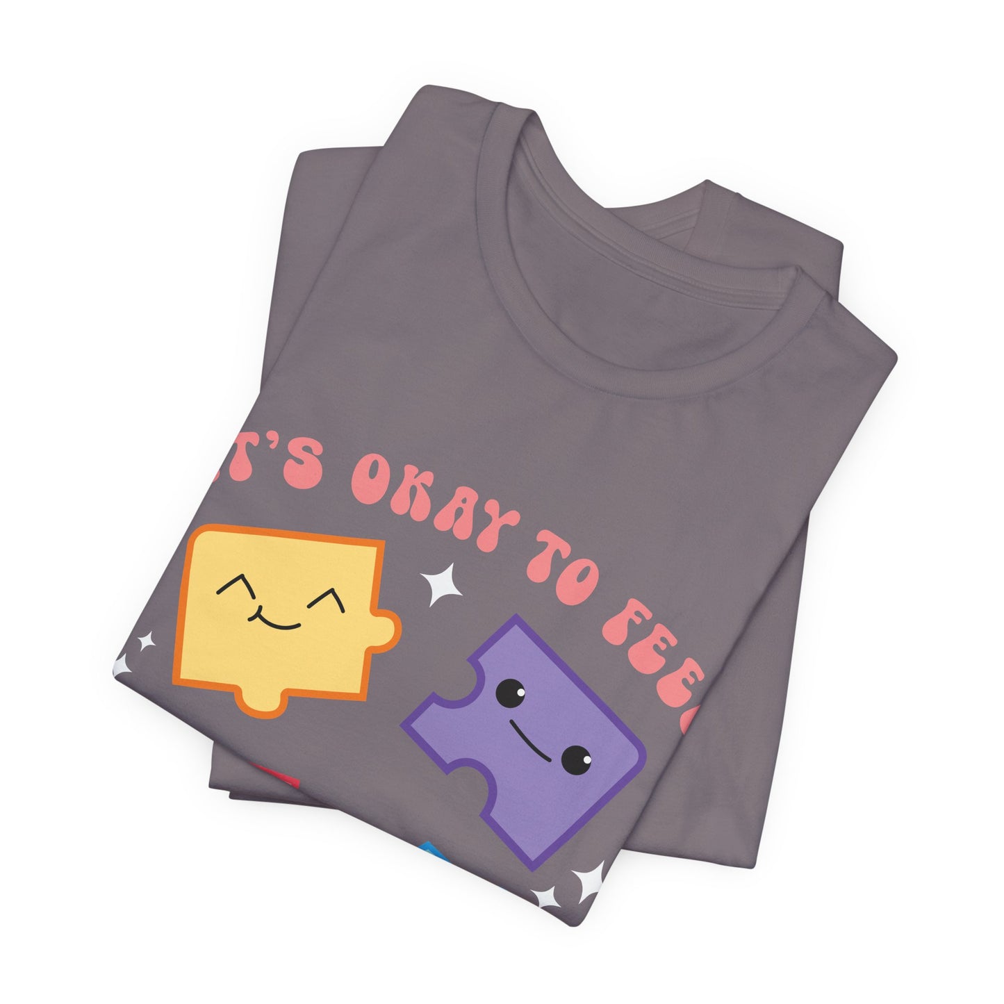 “It’s Okay to Feel” Puzzle Pieces Tee — Mental Health Awareness Comfort Shirt