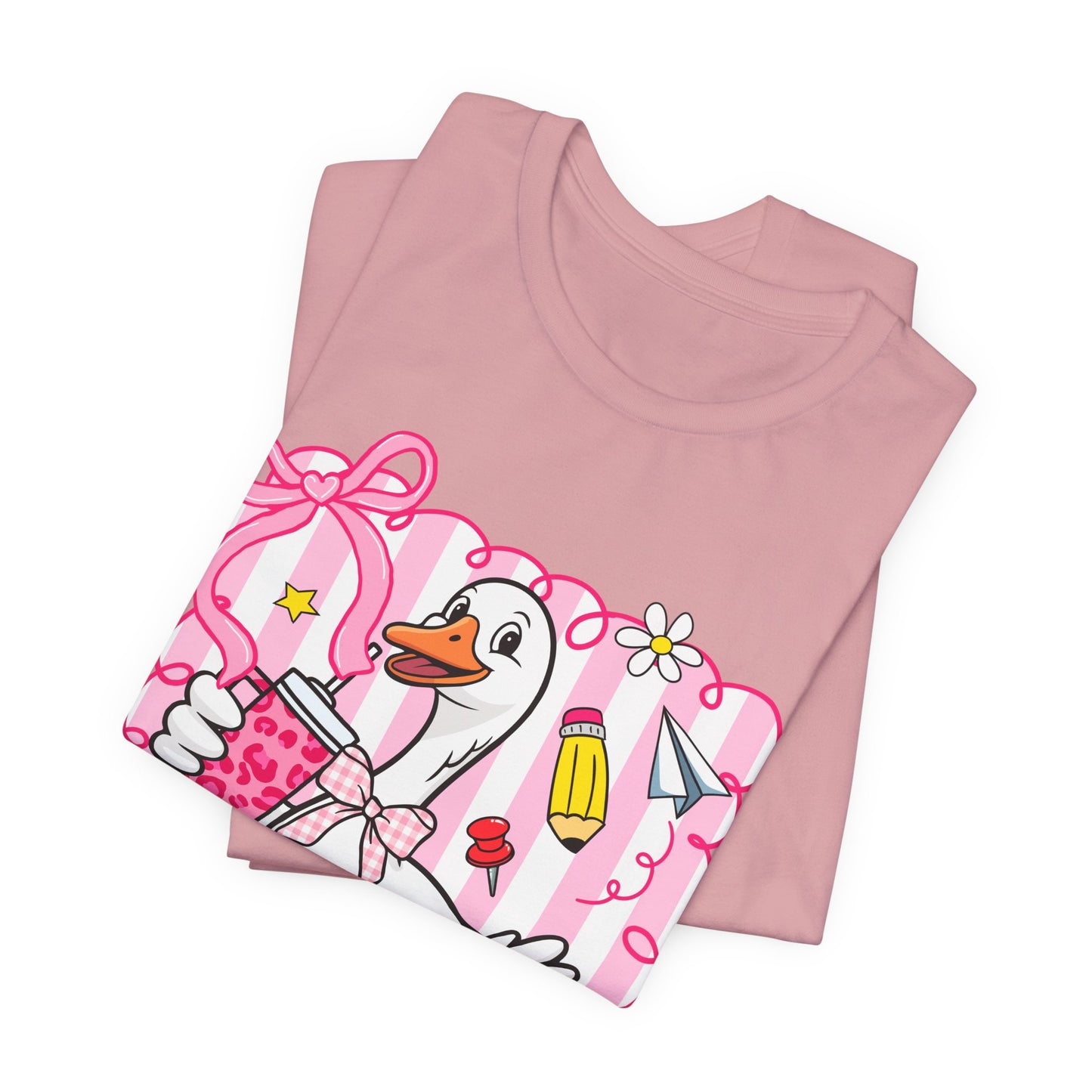 Cute Goose Graphic Tee — School Supplies Back-to-School T-Shirt