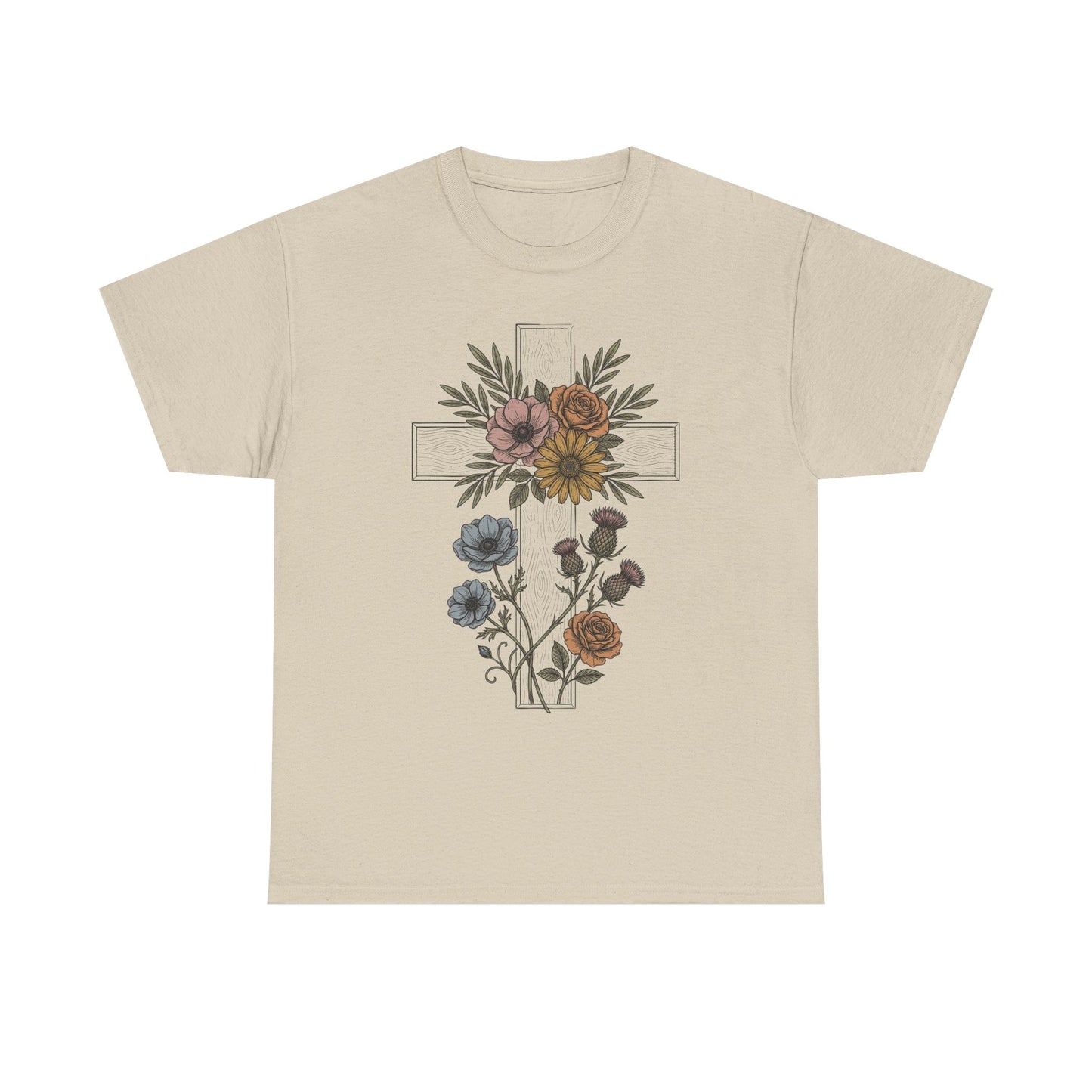 Faith Floral T‑Shirt — "Even in the Chaos His Grace Still Finds Me" Inspirational Tee