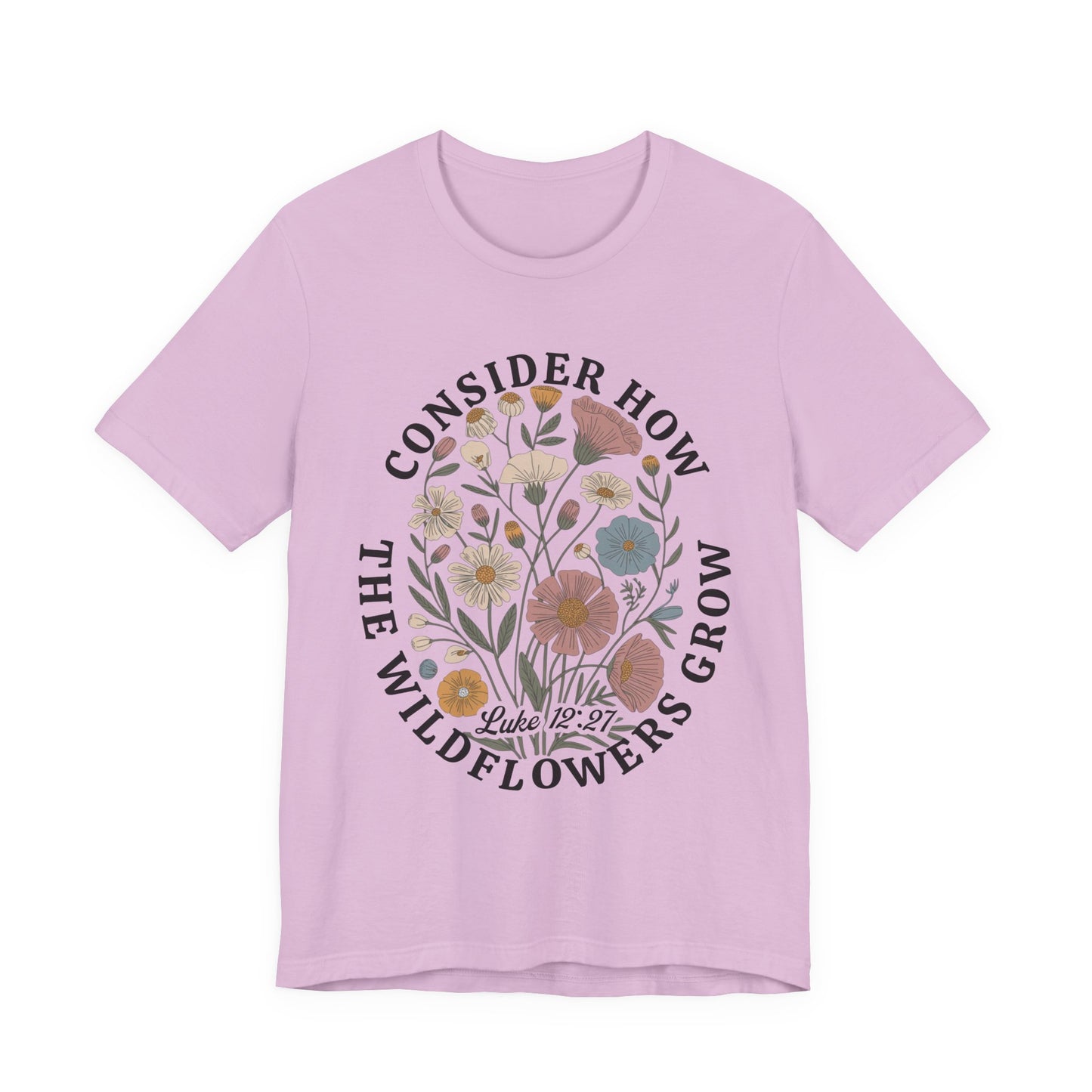 Floral 'Consider How the Wildflowers Grow' T-Shirt