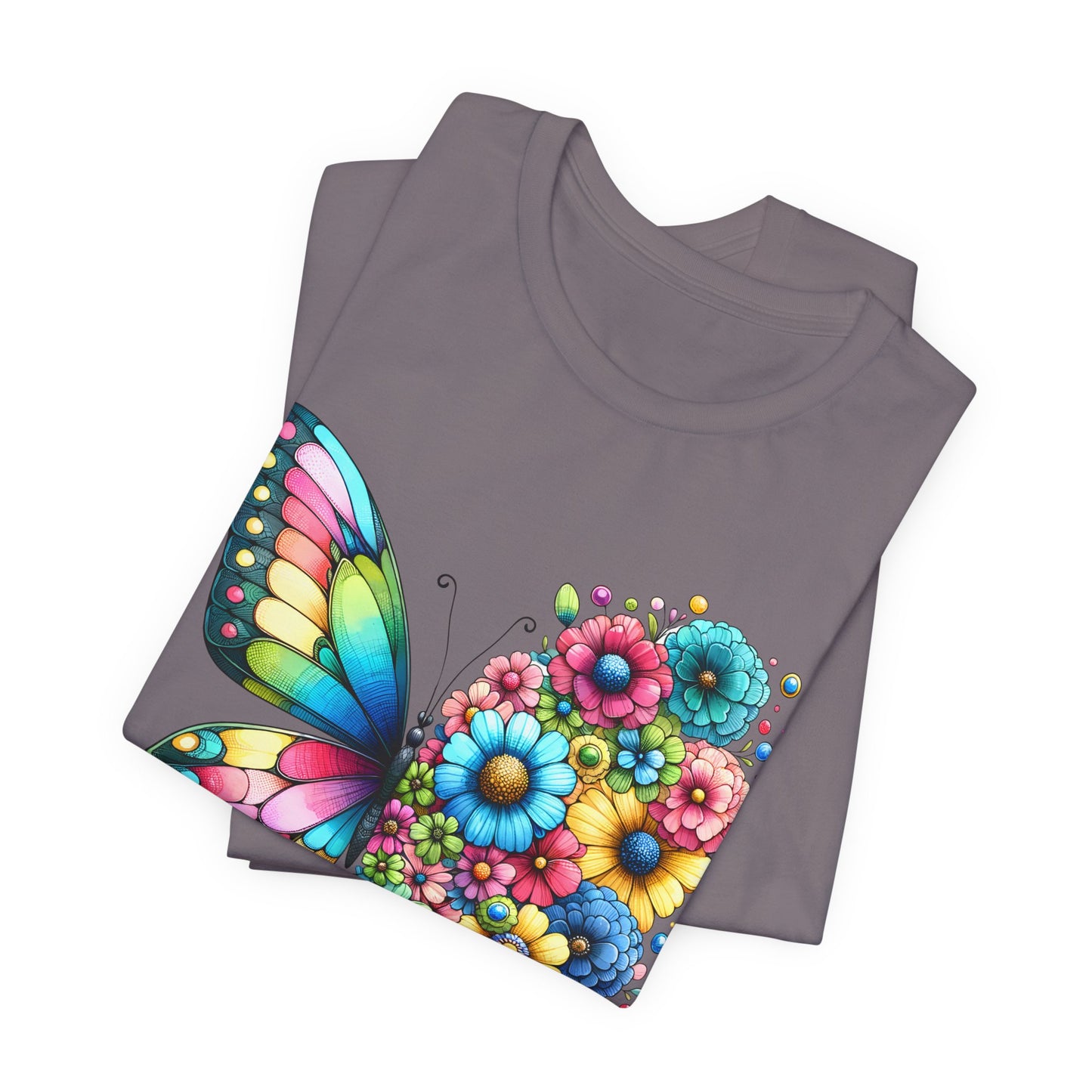 Butterfly Floral Tee - "Grow Through What You Go Through" Inspirational Women's T-Shirt