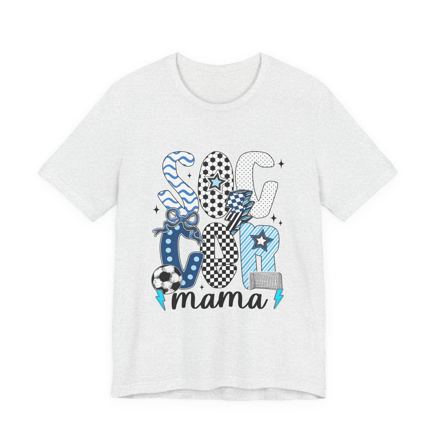Soccer Mama Graphic Tee — 'Soccer Mama' Blue Patterned Design
