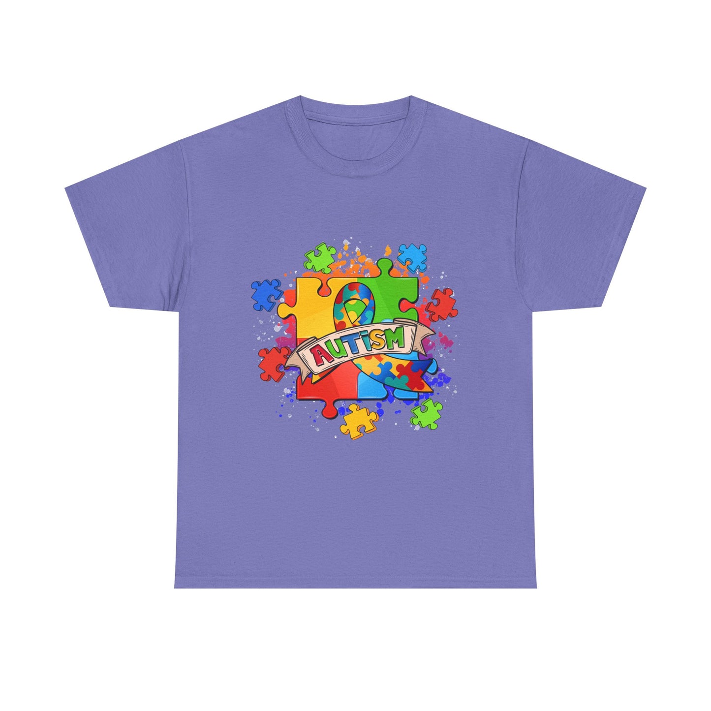 Autism Awareness Puzzle Tee – Colorful 'Autism' Ribbon Design