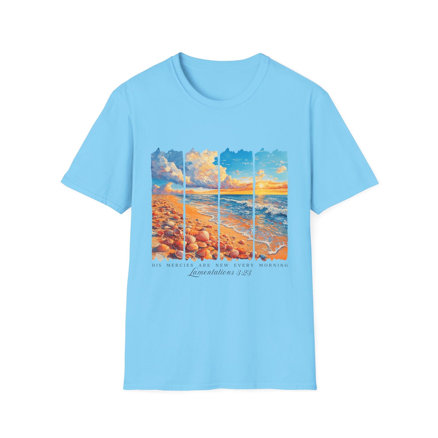 Beach Sunset Panel T-Shirt — Scenic Coastal Graphic Tee