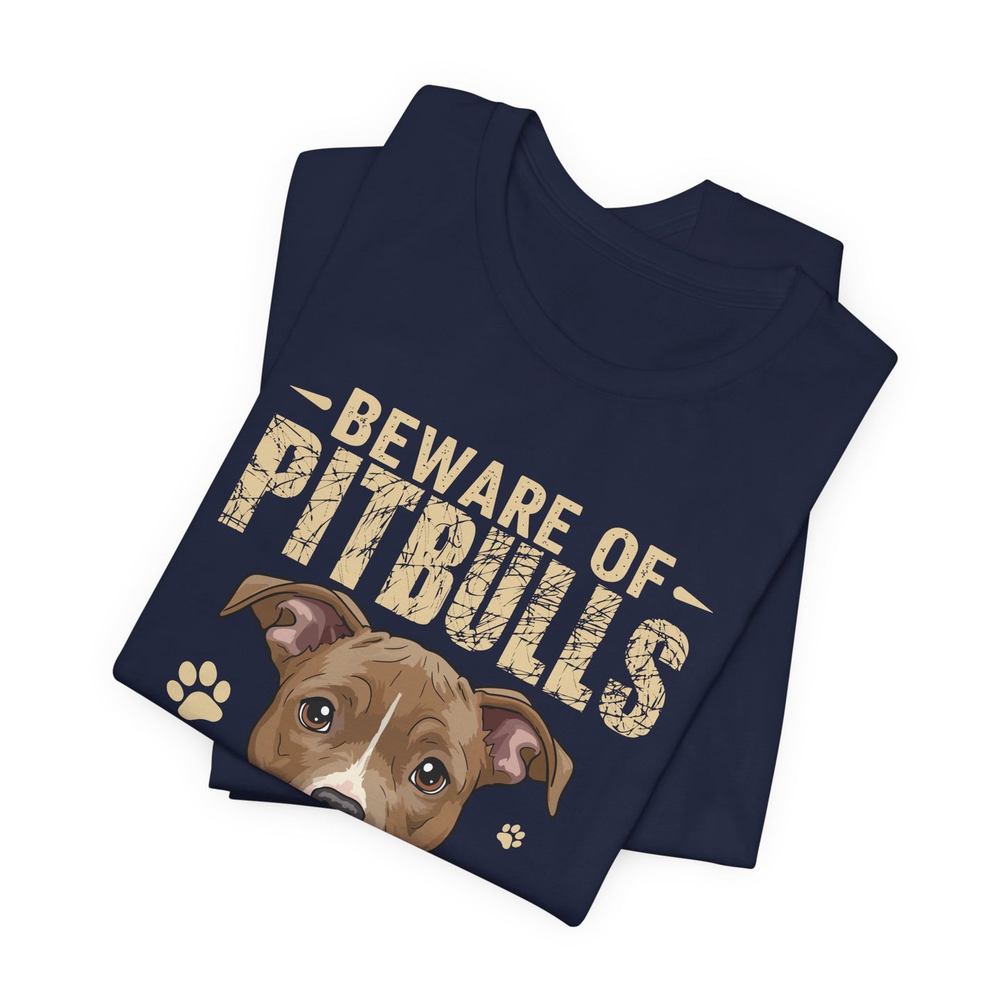 Pitbull Lover T-Shirt — "Beware of Pitbulls They Will Steal Your Hearts" Cute Dog Tee