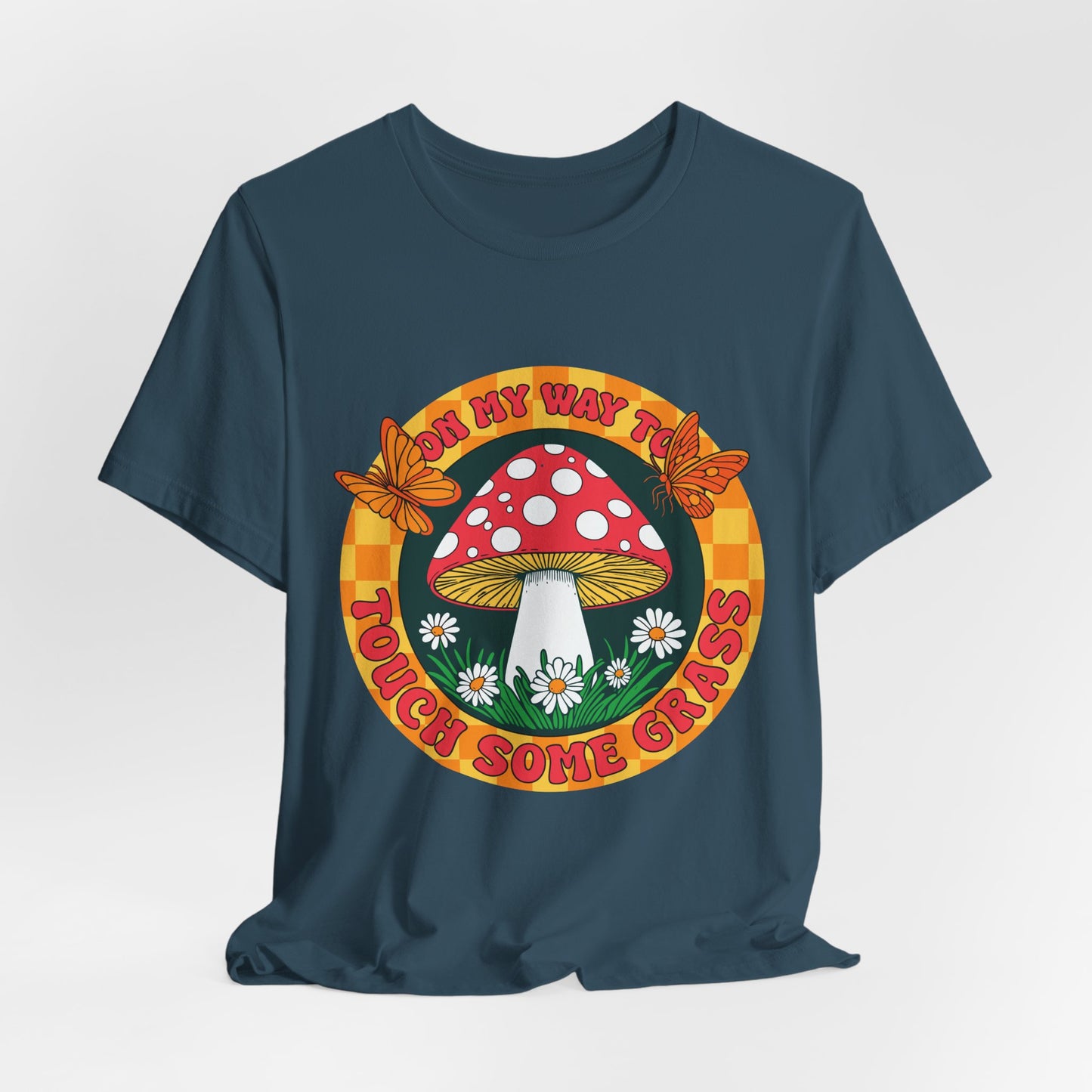 Mushroom Graphic Tee - "Mind My Way" Retro Fungi Shirt