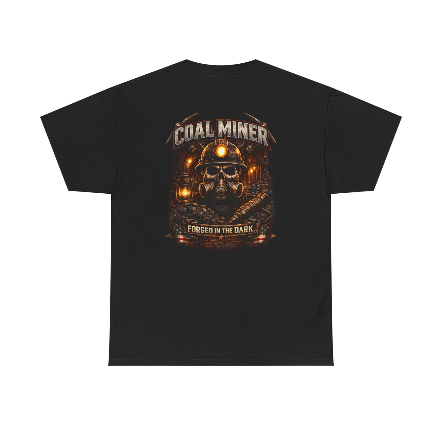 Coal Miner T-Shirt — "Forgotten in the Dark" Skull Hardhat Graphic Tee