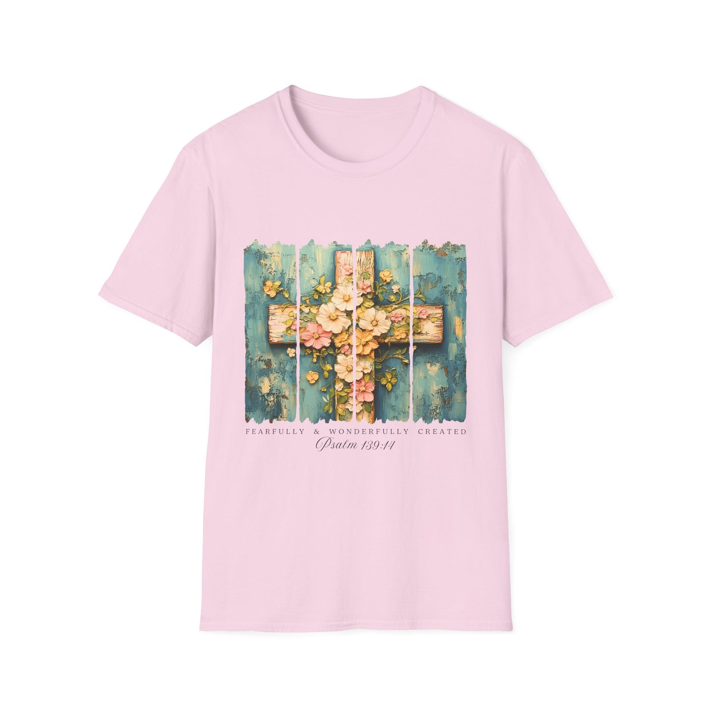 Floral Cross Christian T-Shirt — Faith, Hope & New Life Easter Tee