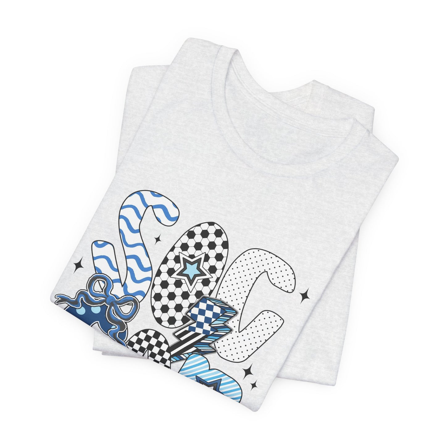 Soccer Mama Graphic Tee — 'Soccer Mama' Blue Patterned Design