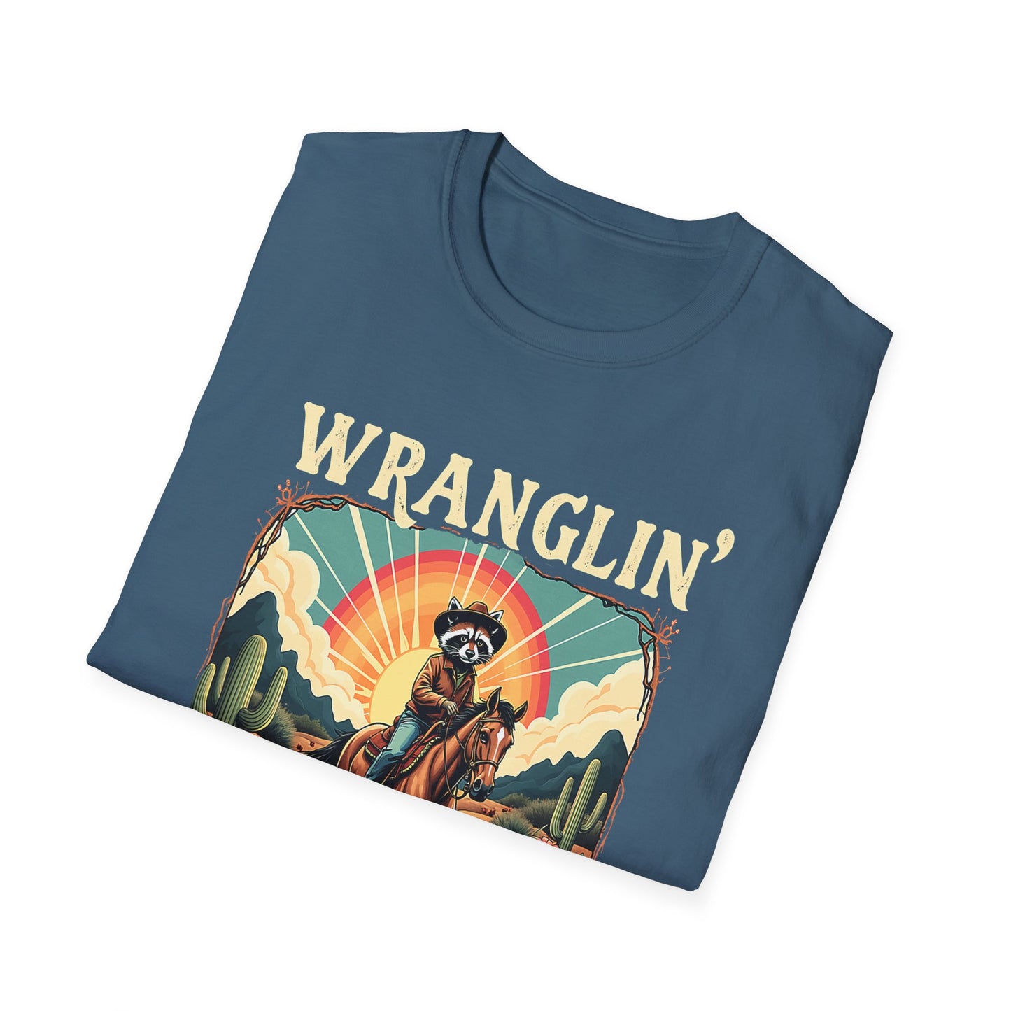 Wranglin' Real Cowboy T-Shirt — Retro Western Rodeo Graphic Tee