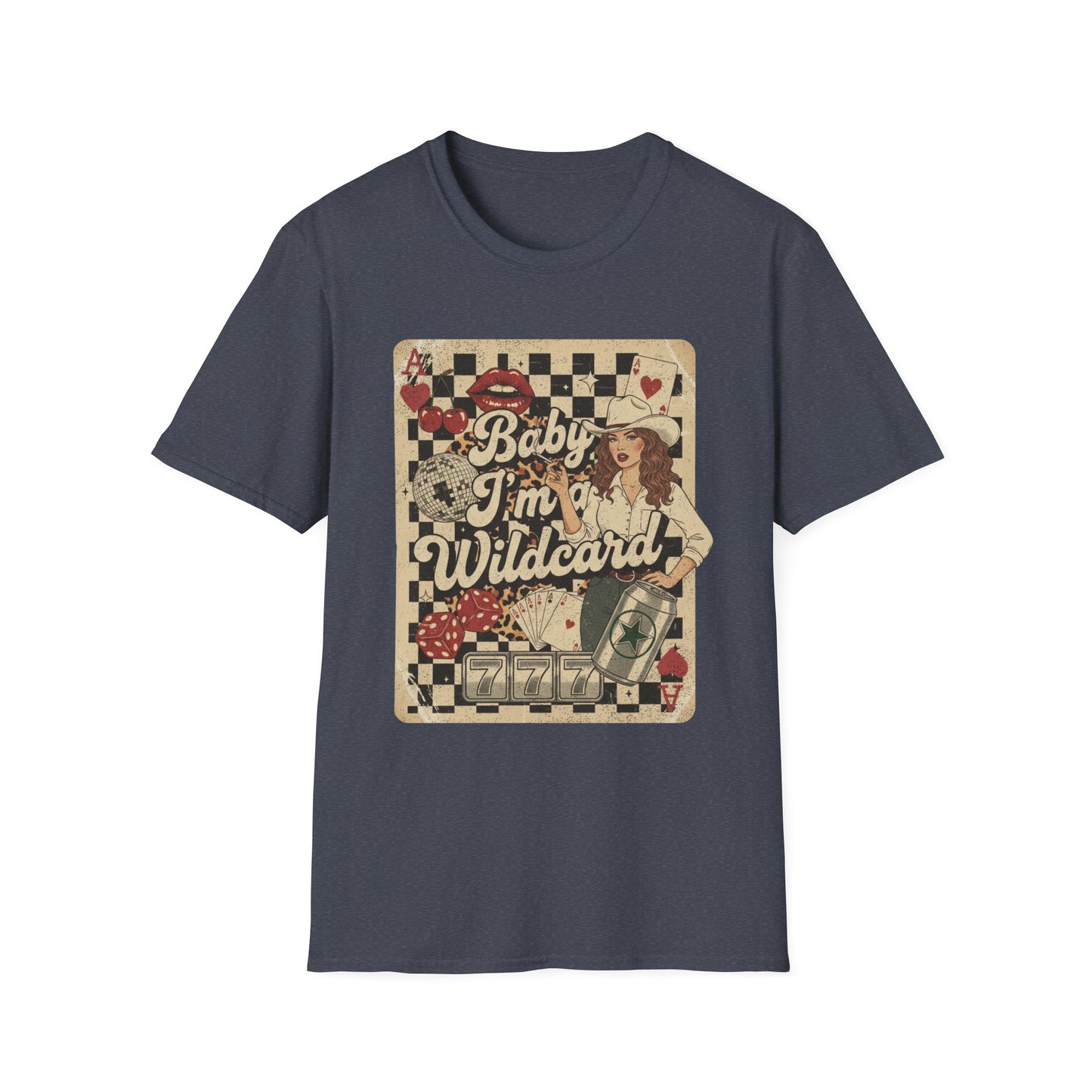 Wildcard Casino Graphic T-Shirt — "Baby I’m a Wildcard" Retro Pinup Tee