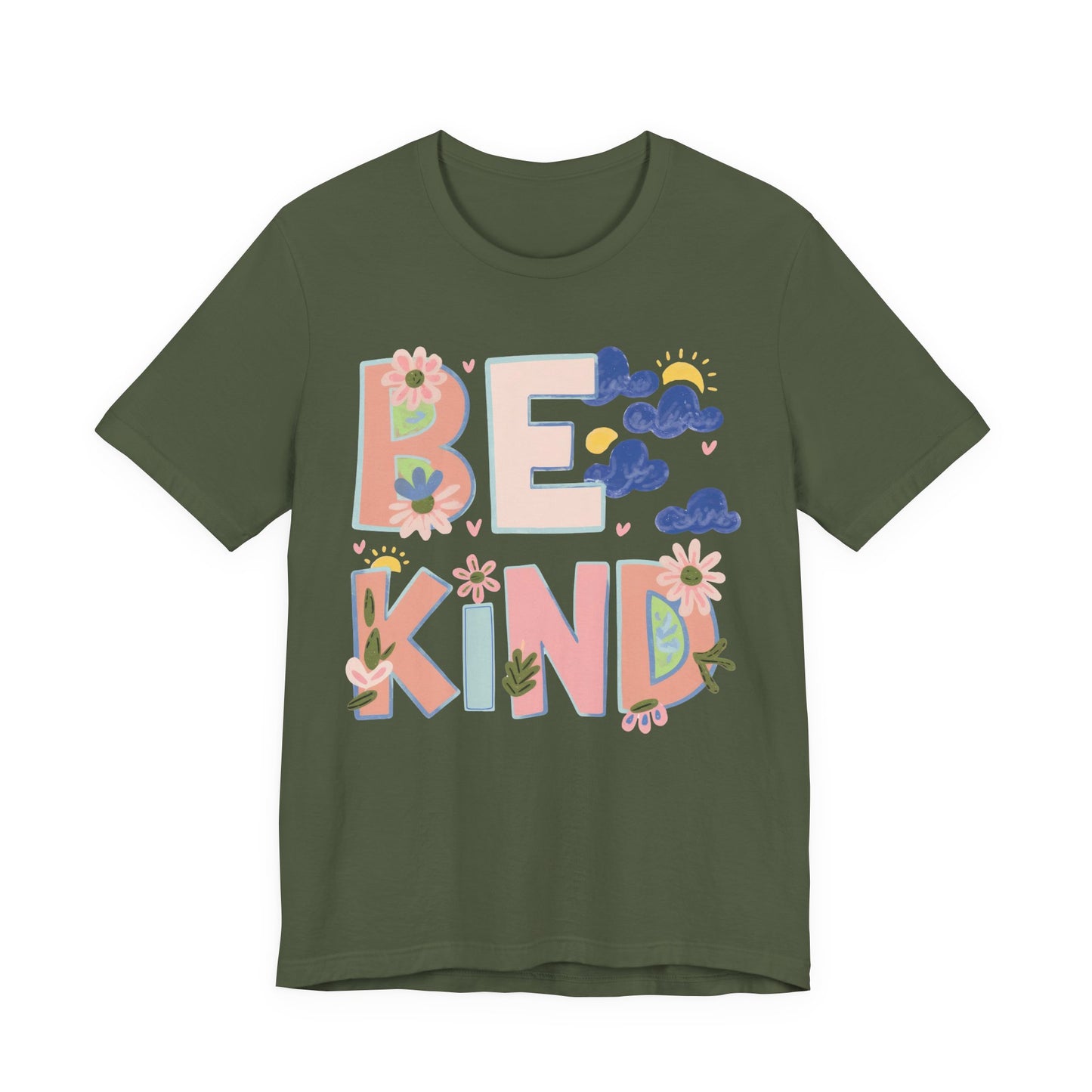 Be Kind Floral Tee — Positive Message Graphic T-Shirt