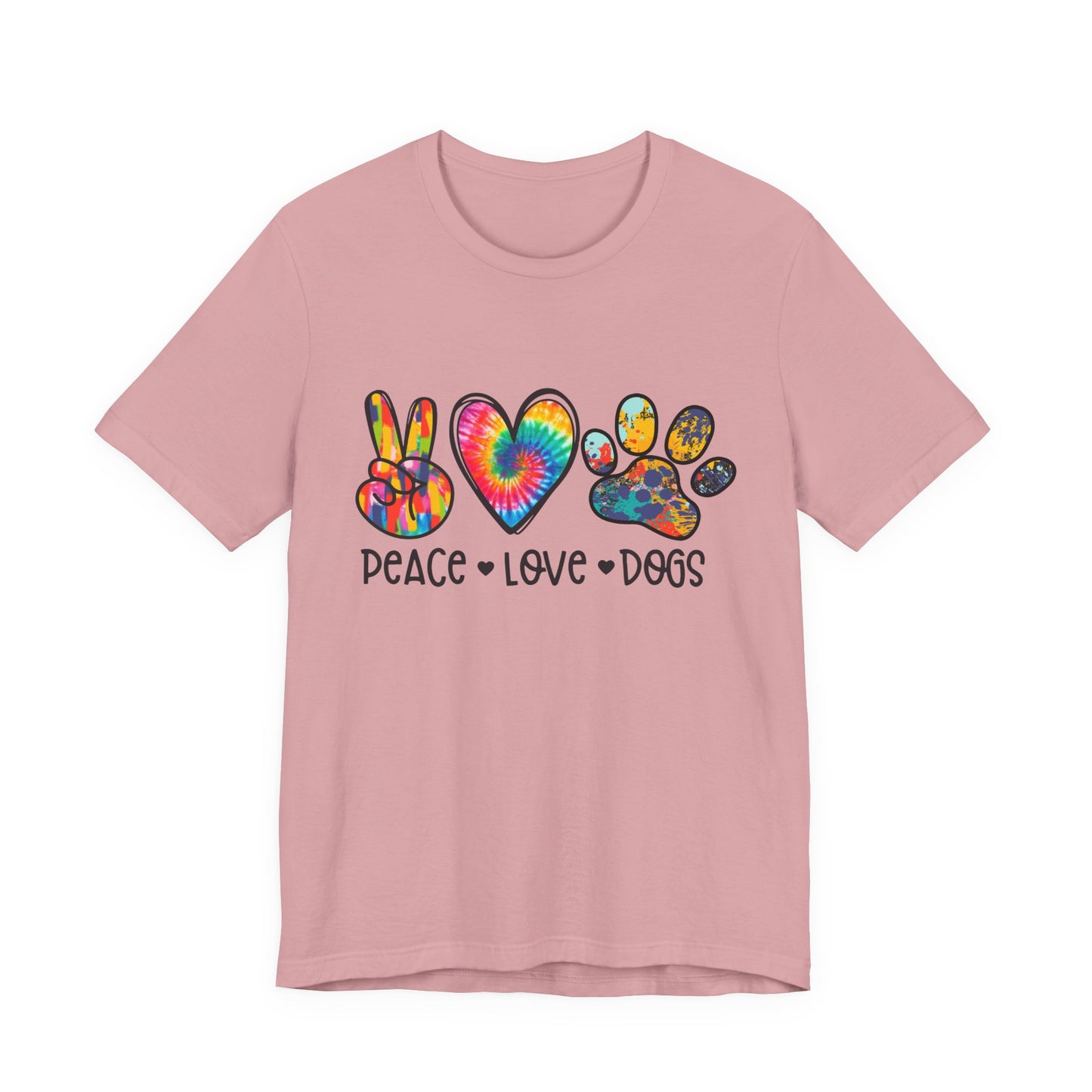 Peace Love Dogs Tie-Dye T-Shirt