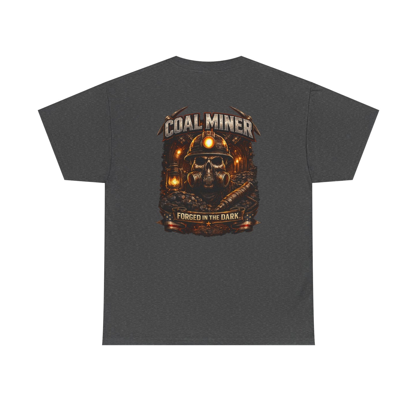 Coal Miner T-Shirt — "Forgotten in the Dark" Skull Hardhat Graphic Tee
