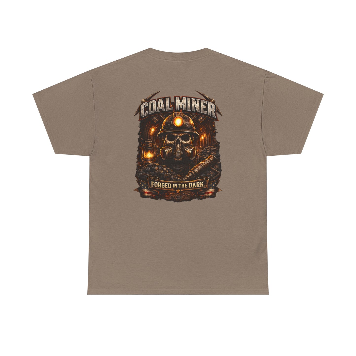 Coal Miner T-Shirt — "Forgotten in the Dark" Skull Hardhat Graphic Tee