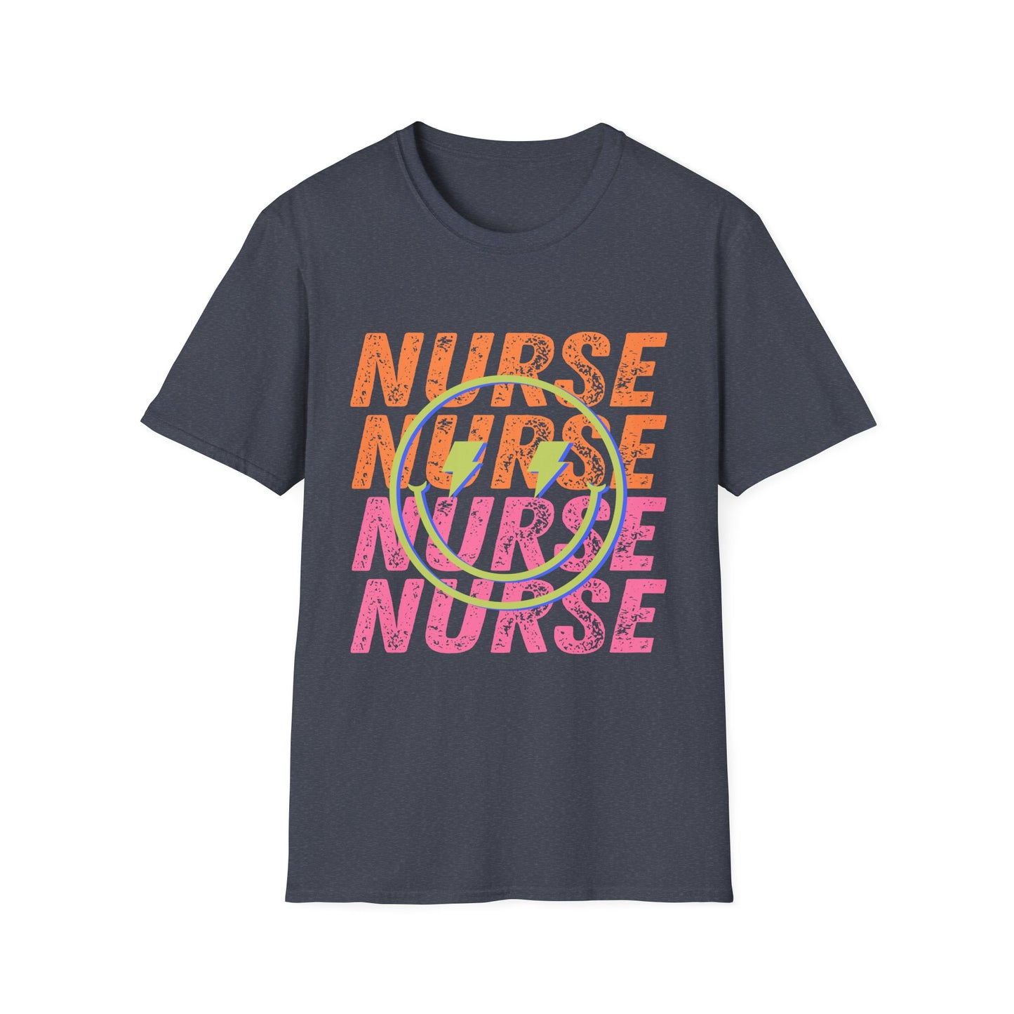 Nurse Repeat Circle Graphic T-Shirt — Colorful Floral Nurse Tee