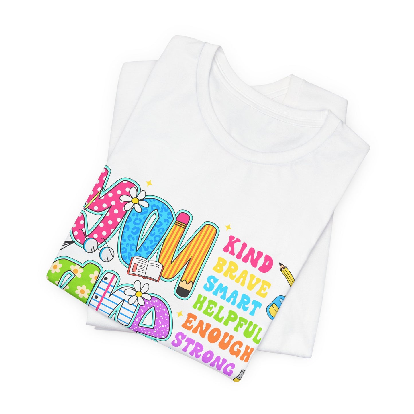 You Are Loved Kids T-Shirt — Colorful Positive Affirmation Tee (You Are Kind, Brave, Smart)