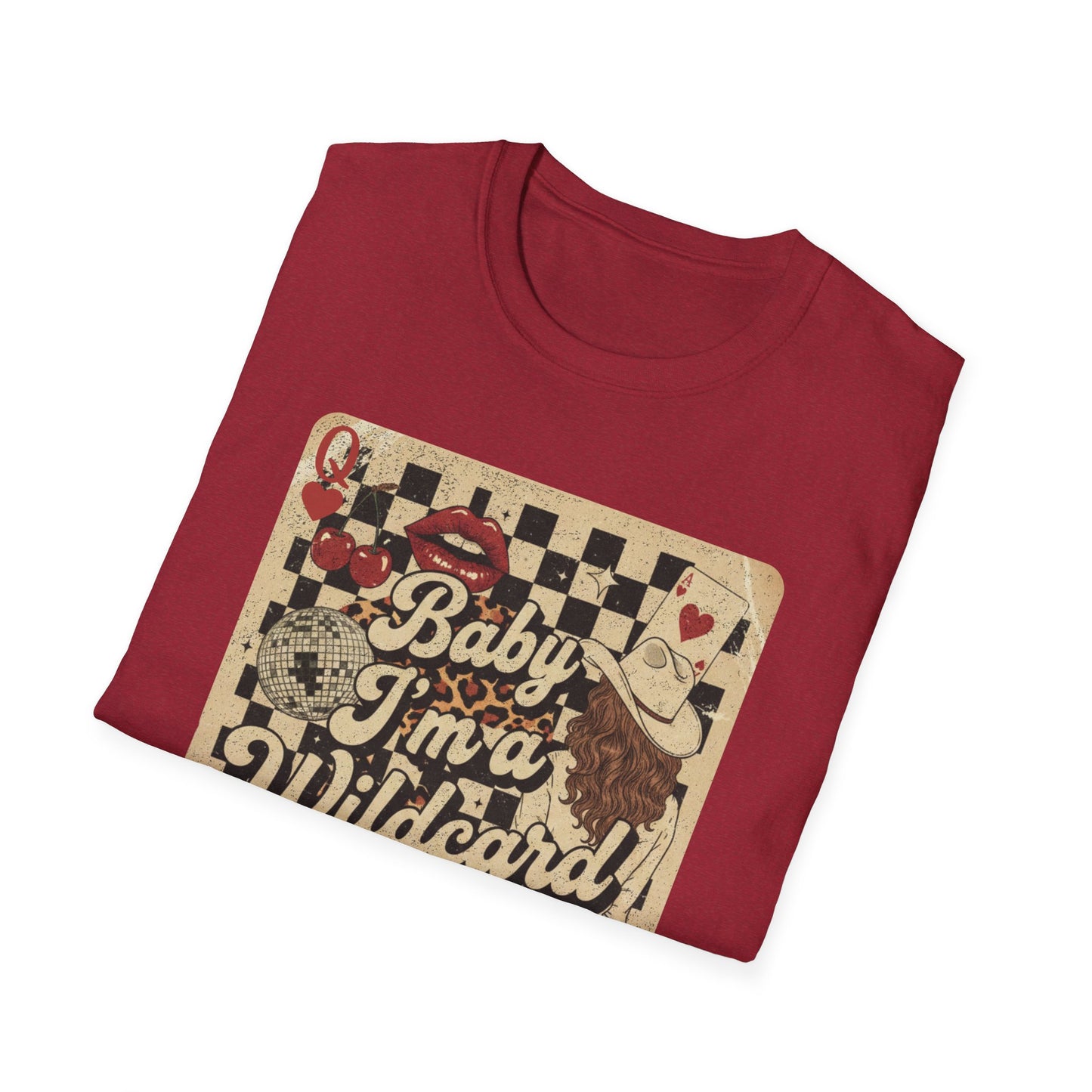 Wildcard Vintage Playing Card T-Shirt — “Baby I’m a Wildcard” Retro Casino Tee