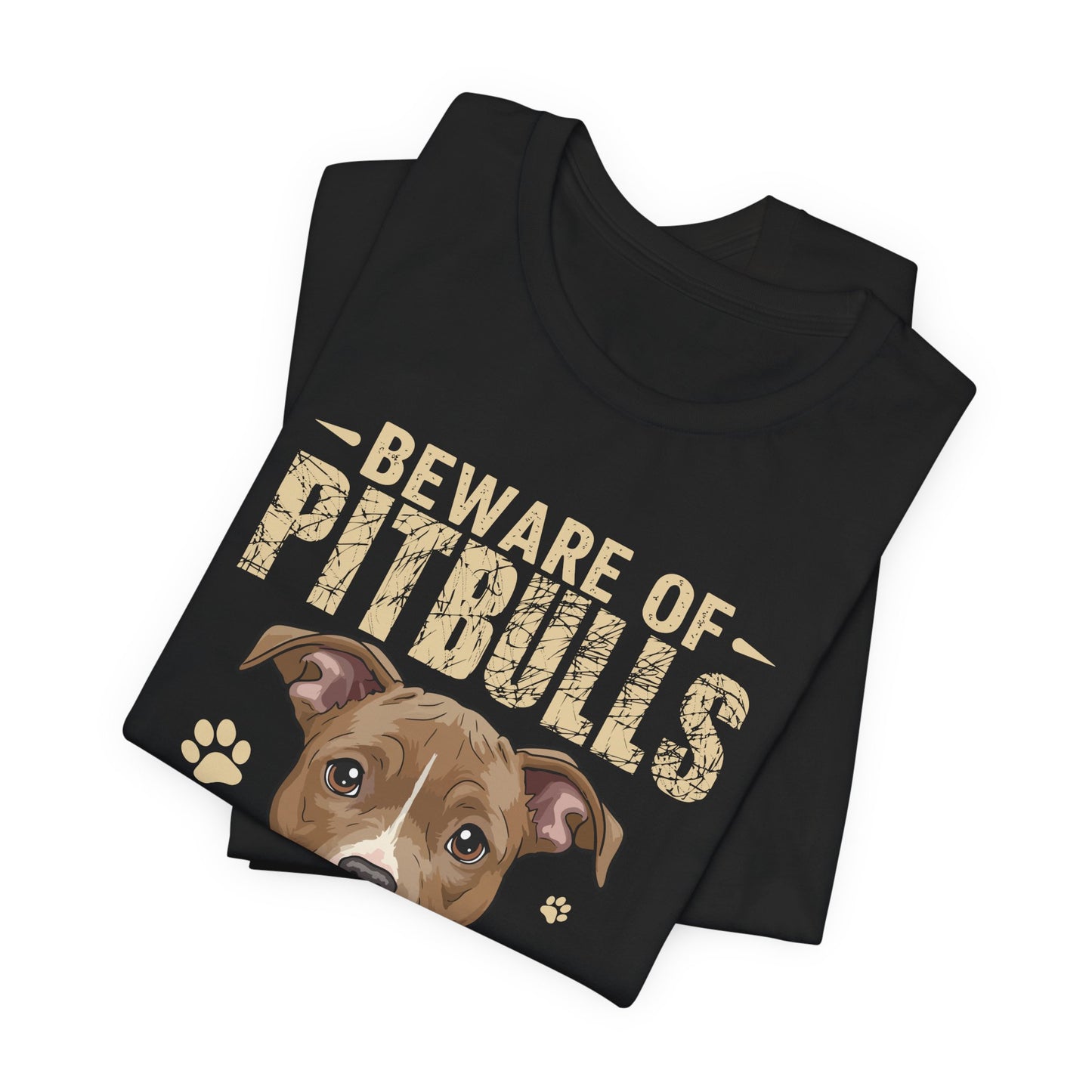 Pitbull Lover T-Shirt — "Beware of Pitbulls They Will Steal Your Hearts" Cute Dog Tee