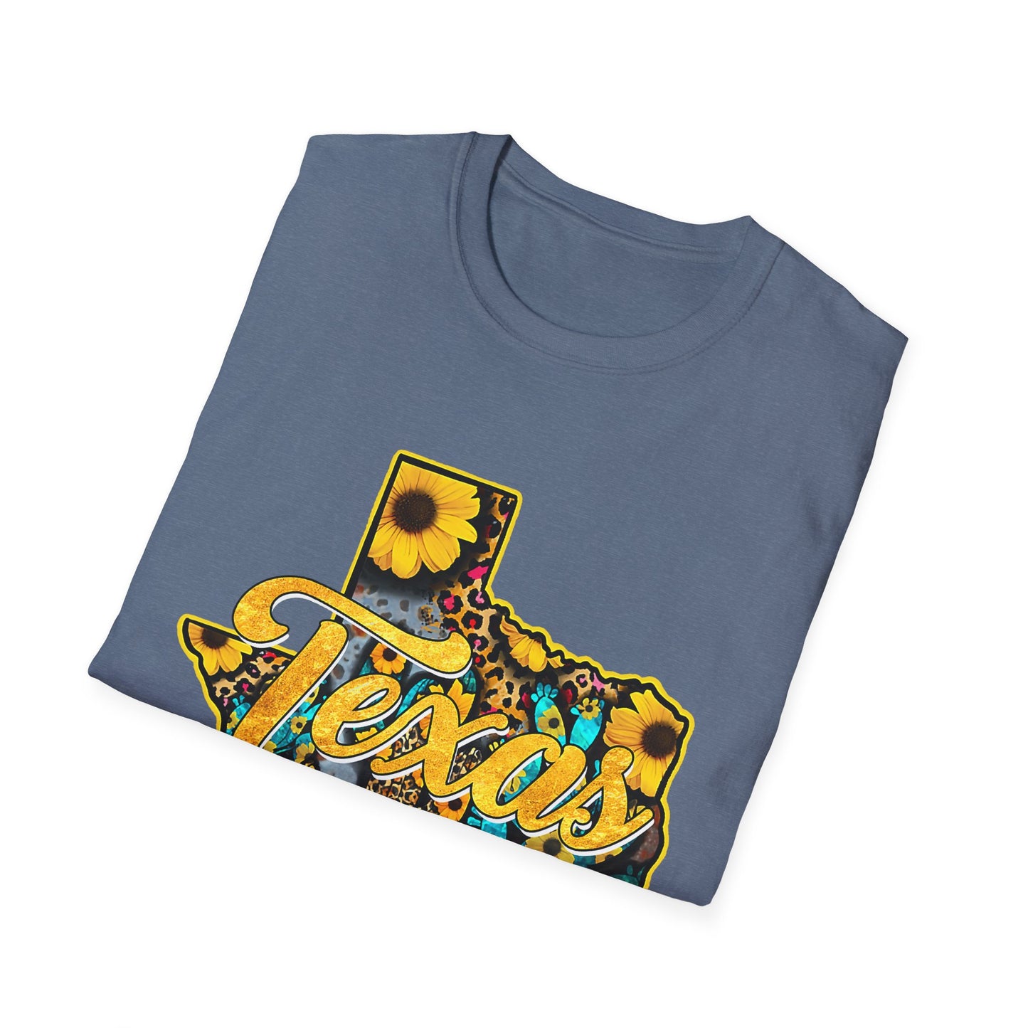 Texas Sunflower State T-Shirt — Floral Texas Map Graphic