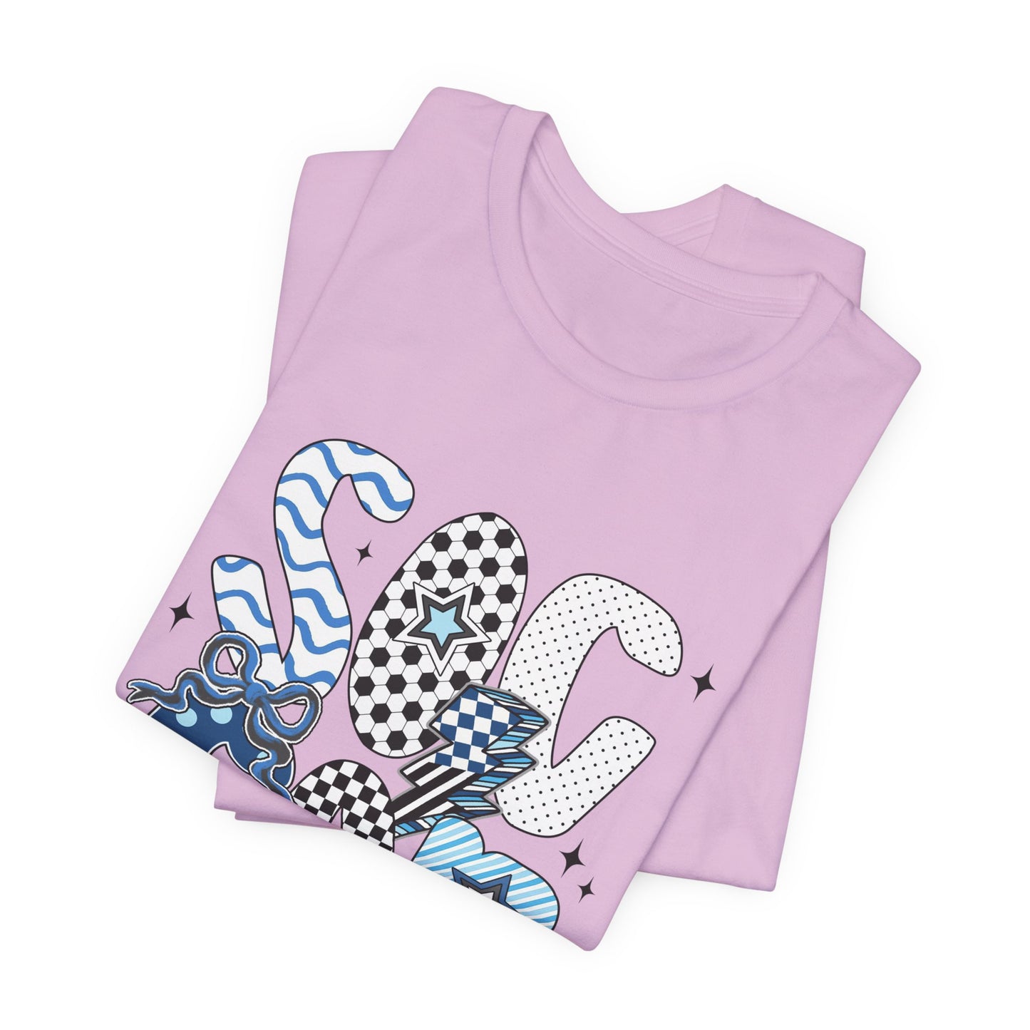 Soccer Mama Graphic Tee — 'Soccer Mama' Blue Patterned Design