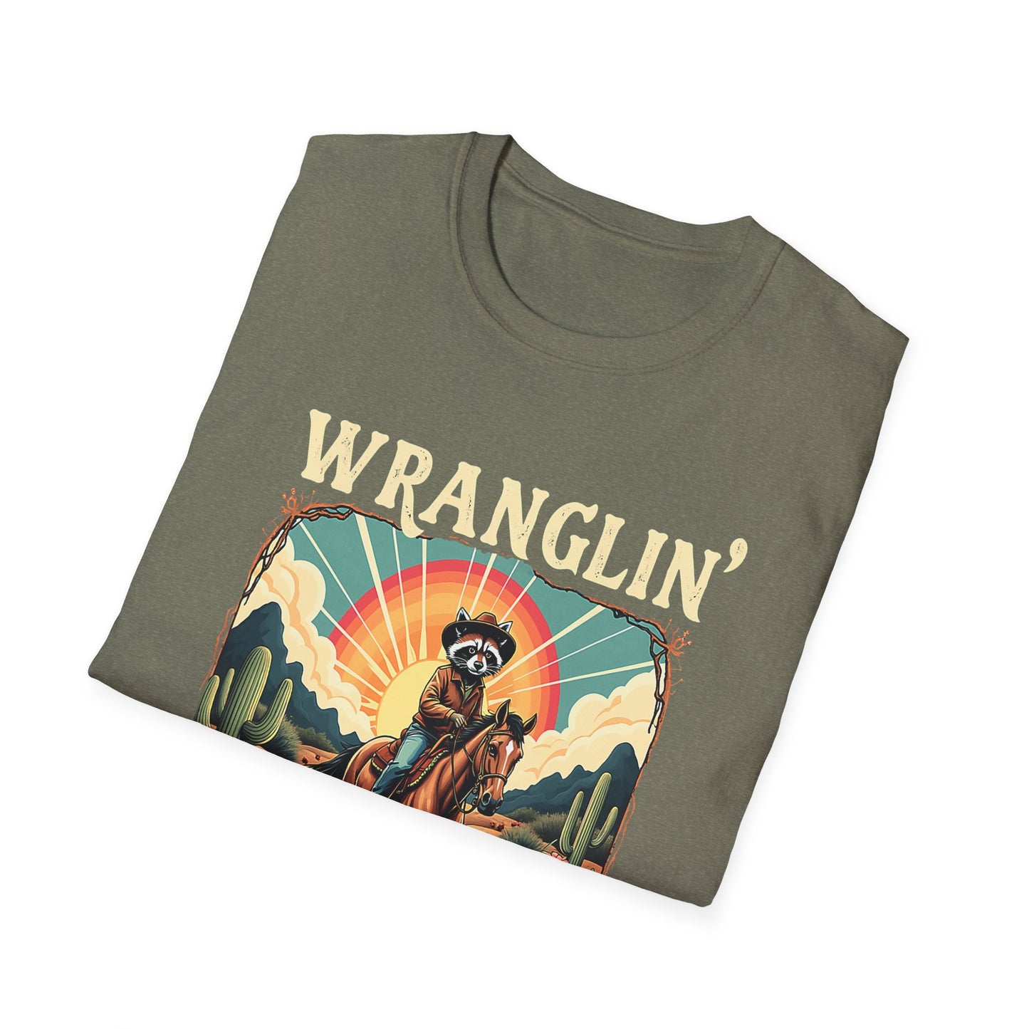 Wranglin' Real Cowboy T-Shirt — Retro Western Rodeo Graphic Tee