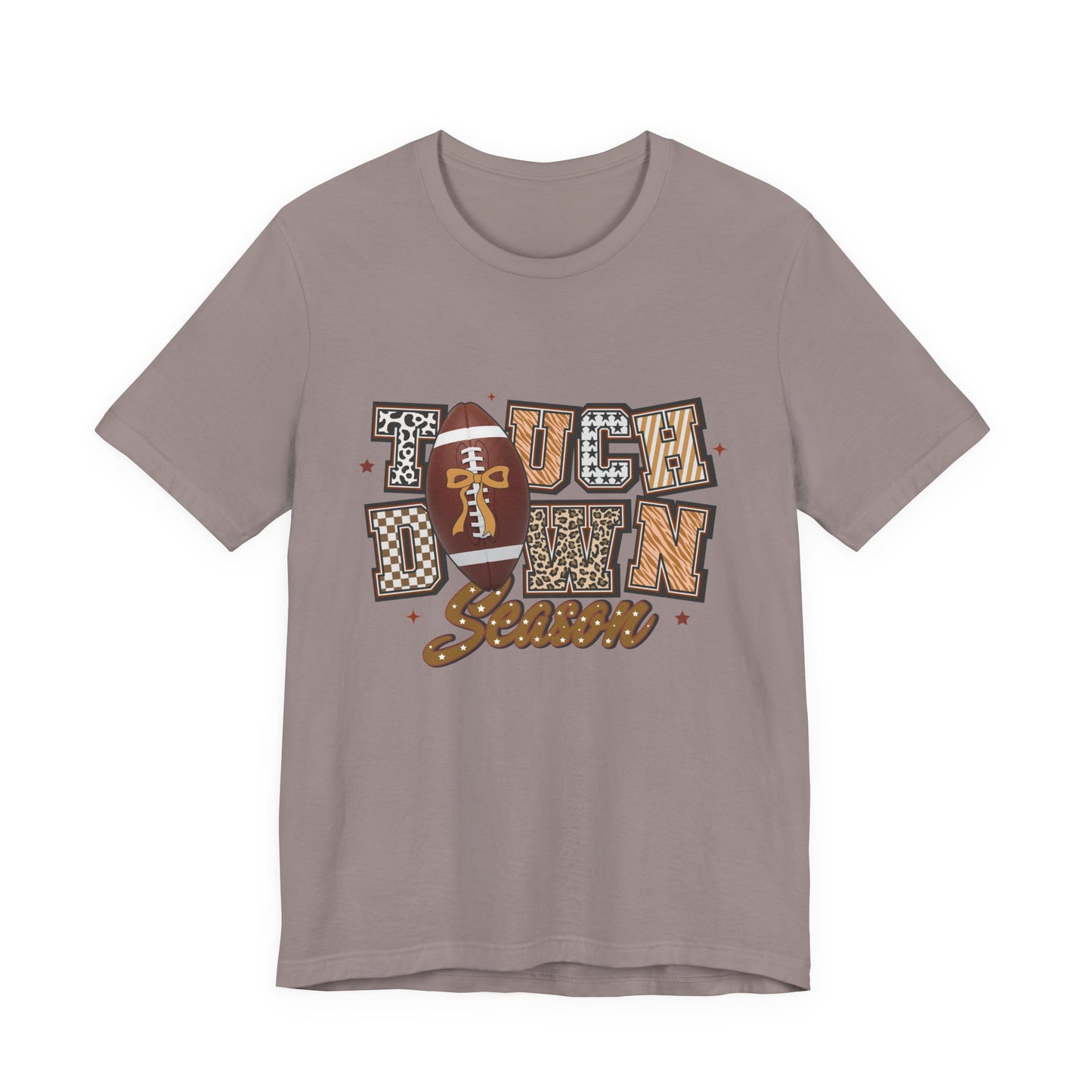 Touchdown Season Football T-Shirt — Retro Brown Leopard Print Design