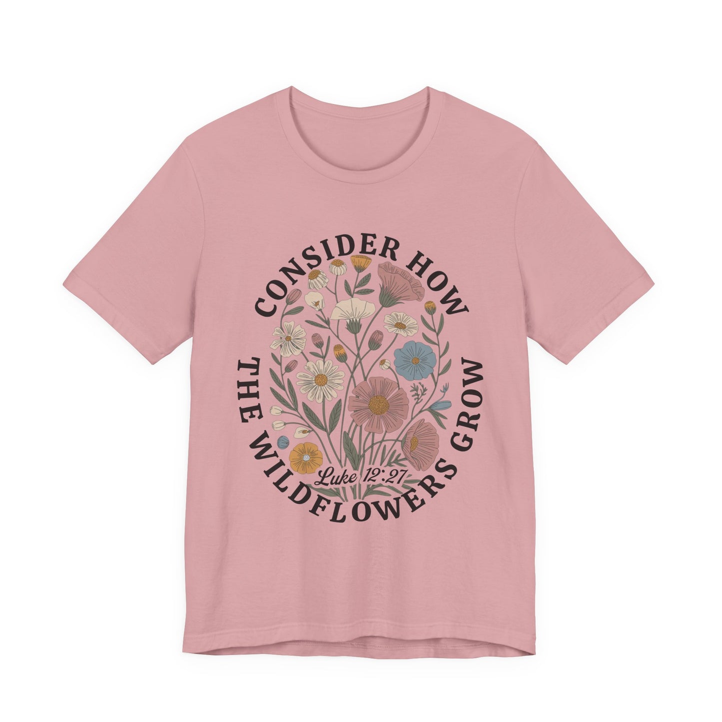Floral 'Consider How the Wildflowers Grow' T-Shirt
