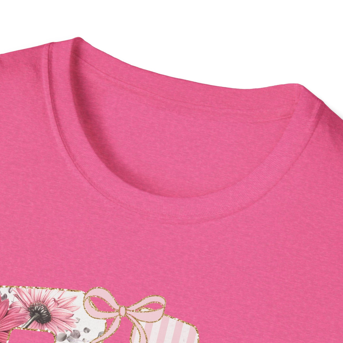 T-Shirt — RN Floral Script Design (Pink Stripes & Roses)