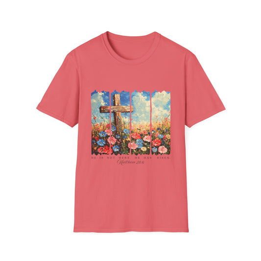 Cross and Flowers T-Shirt – Christian Faith Floral Graphic Tee (Acts 2:37)