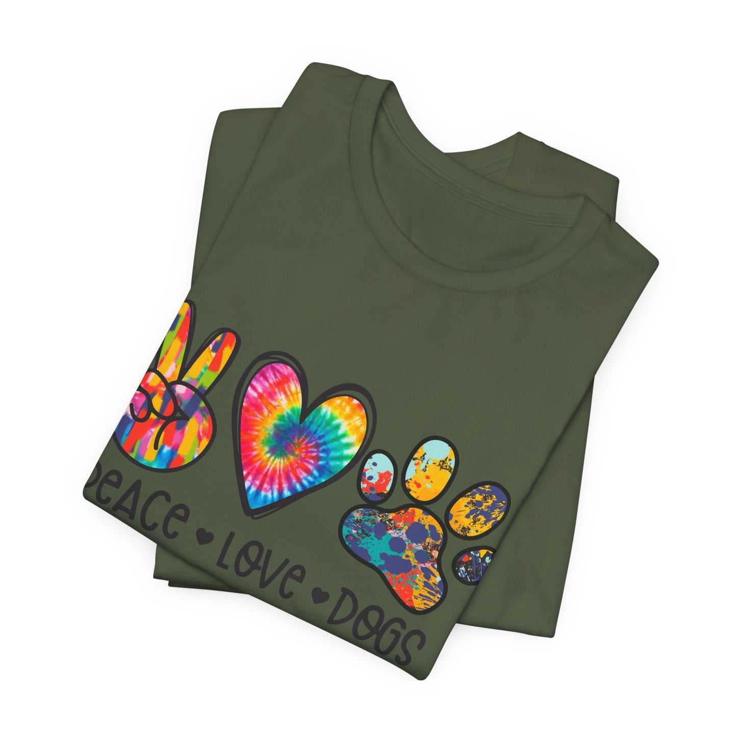 Peace Love Dogs Tie-Dye T-Shirt