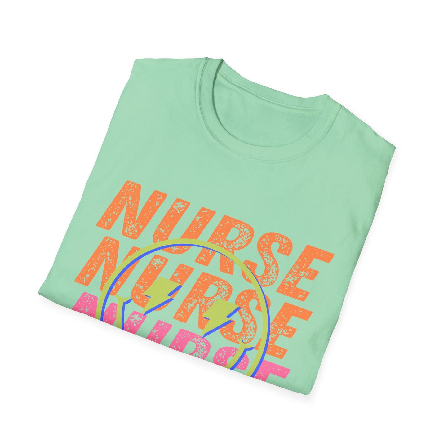 Nurse Repeat Circle Graphic T-Shirt — Colorful Floral Nurse Tee