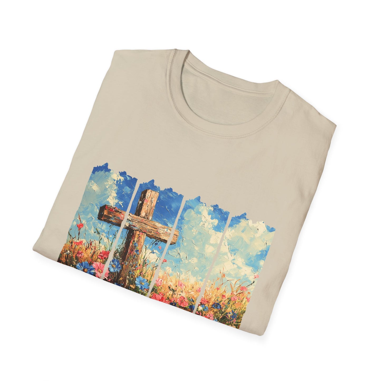 Cross and Flowers T-Shirt – Christian Faith Floral Graphic Tee (Acts 2:37)