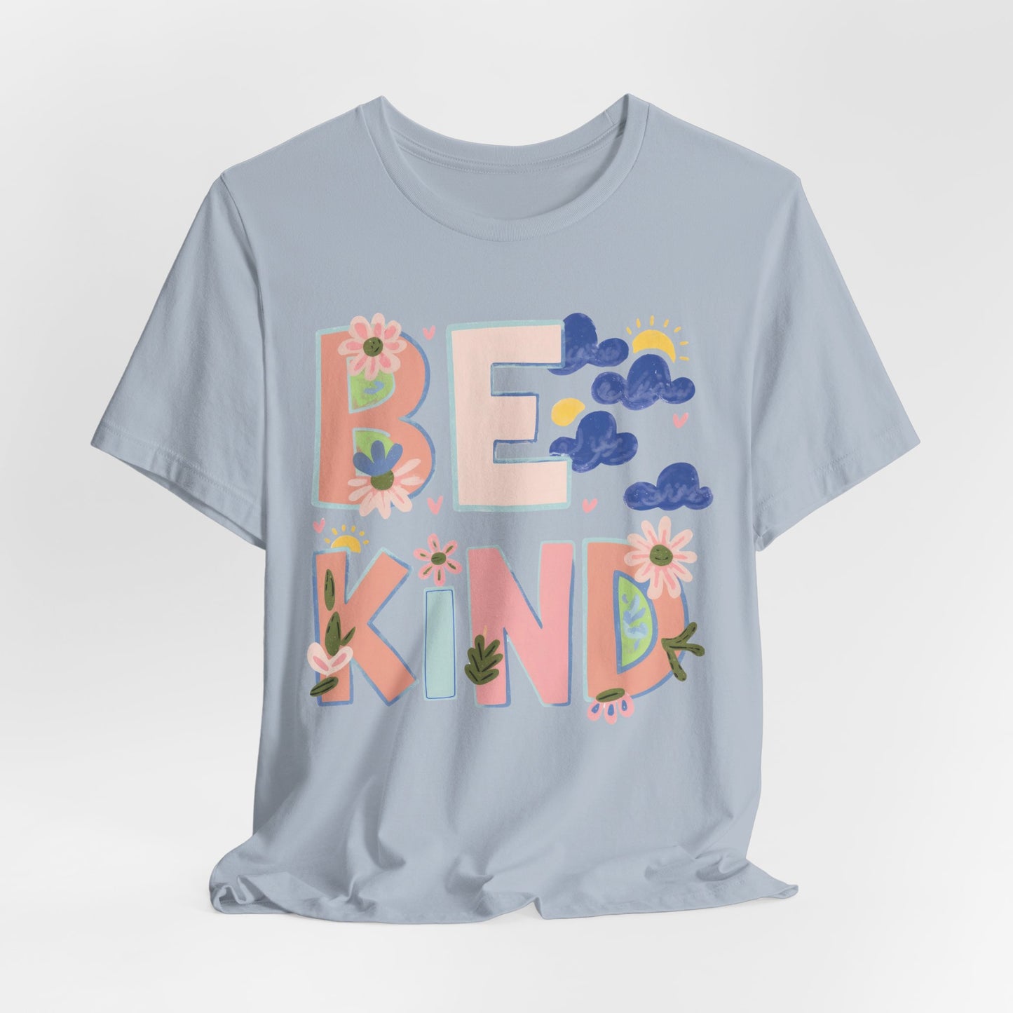 Be Kind Floral Tee — Positive Message Graphic T-Shirt