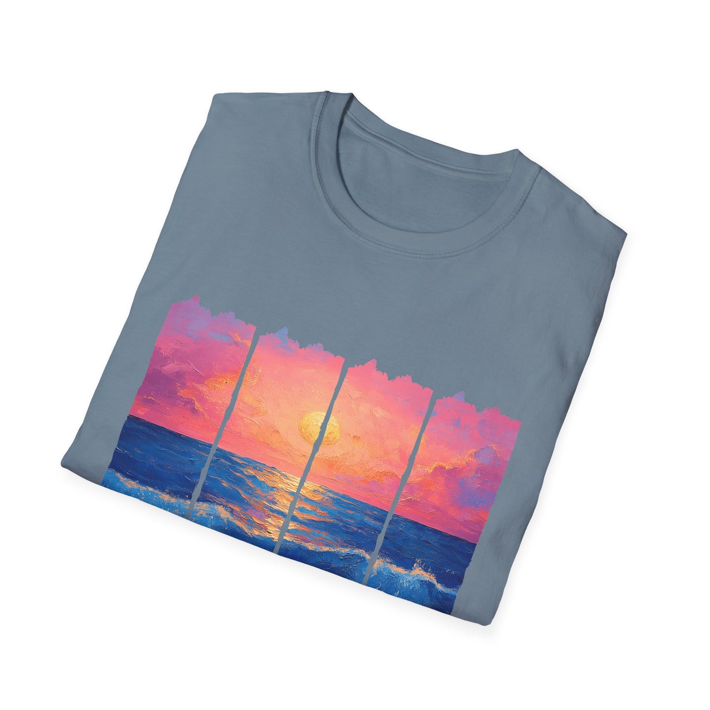 Sunset Ocean Panels T-Shirt — Inspirational Beach Sunset Graphic