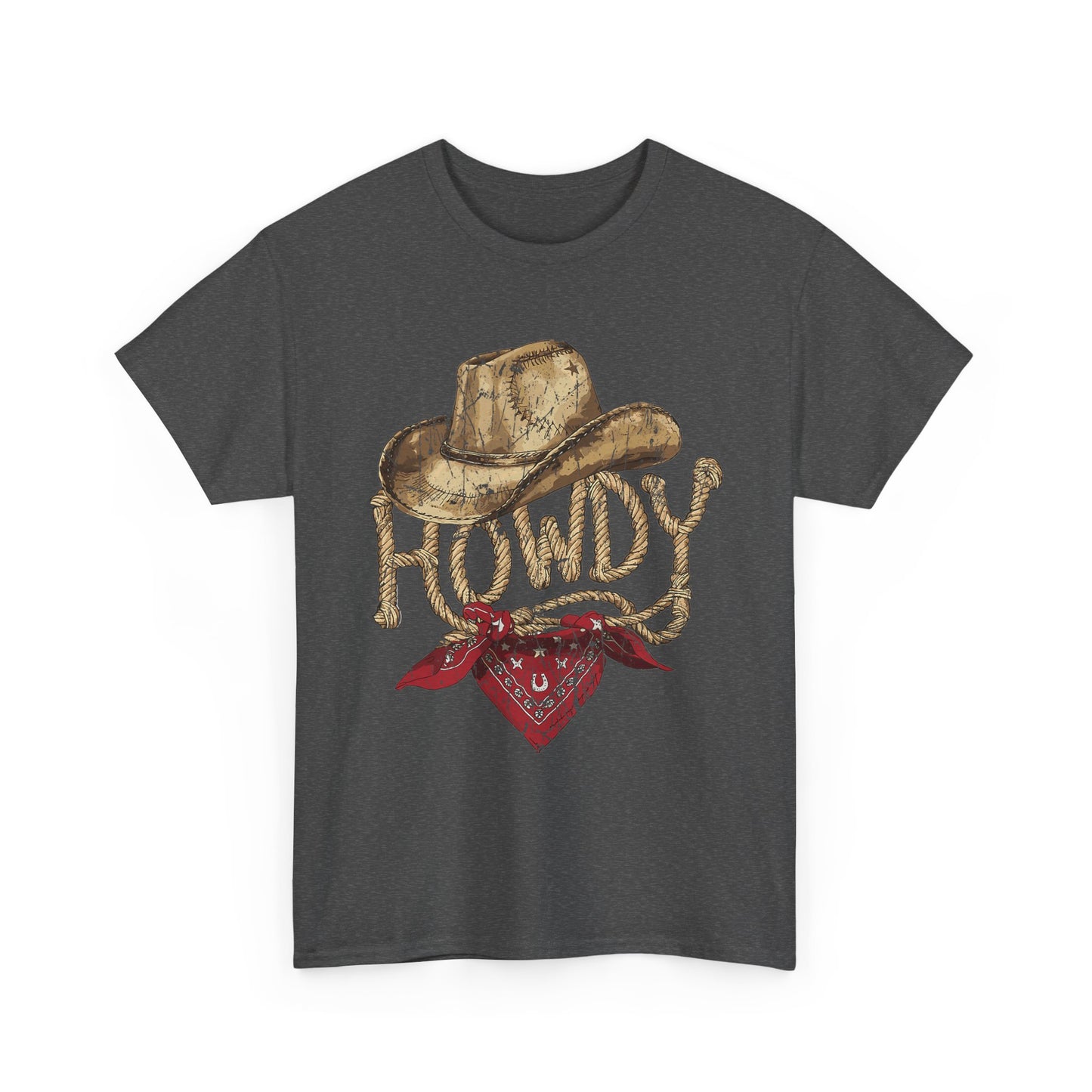 Howdy Cowboy Tee — Vintage Western Hat & Bandana Graphic