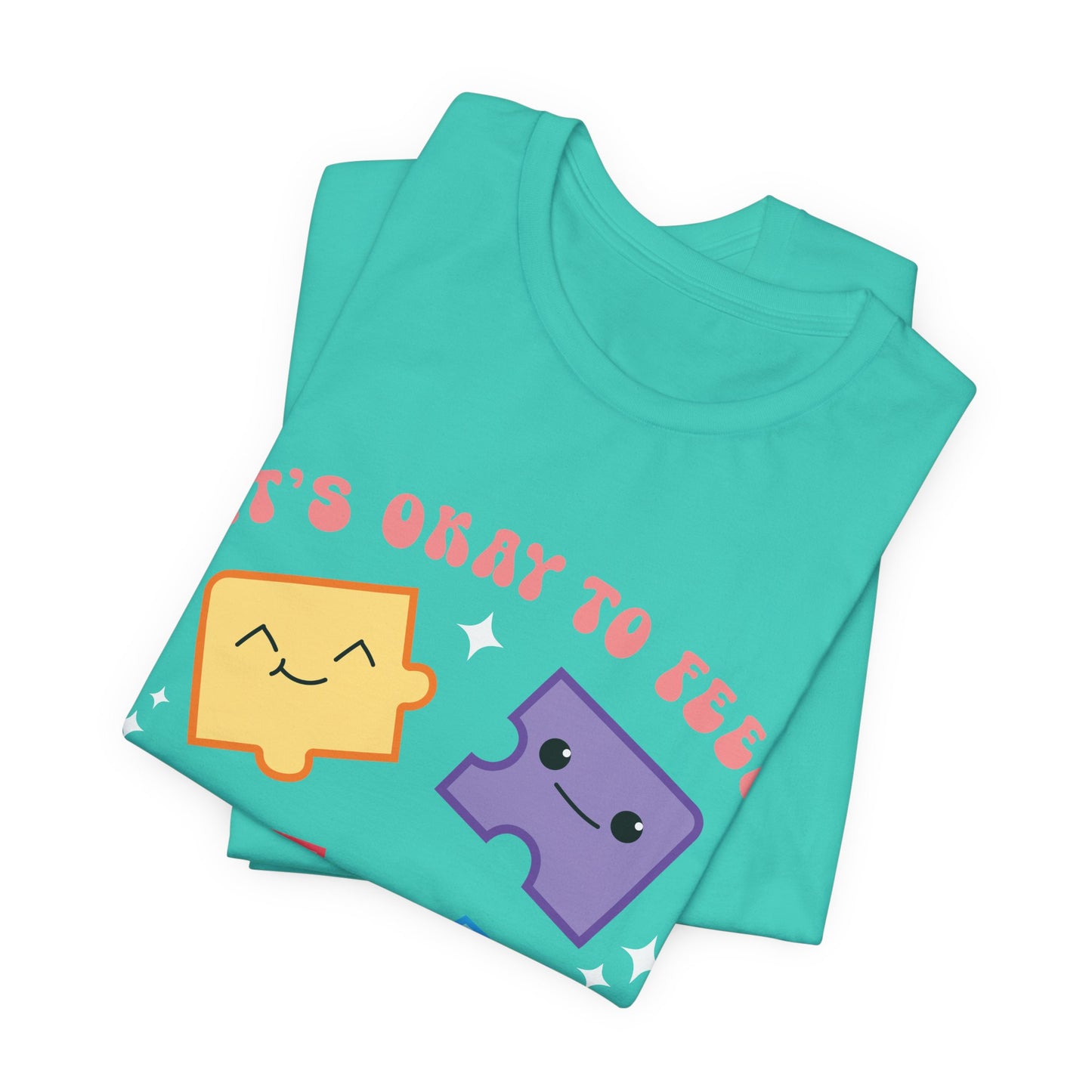 “It’s Okay to Feel” Puzzle Pieces Tee — Mental Health Awareness Comfort Shirt