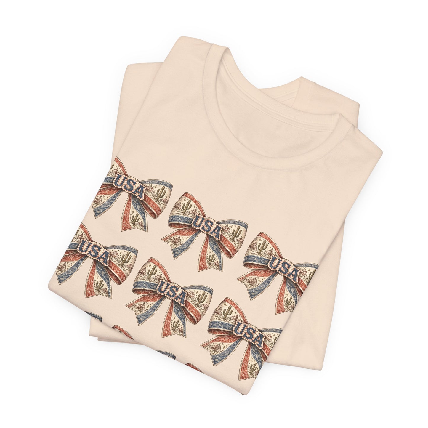 USA Patriotic Bow Pattern T-Shirt