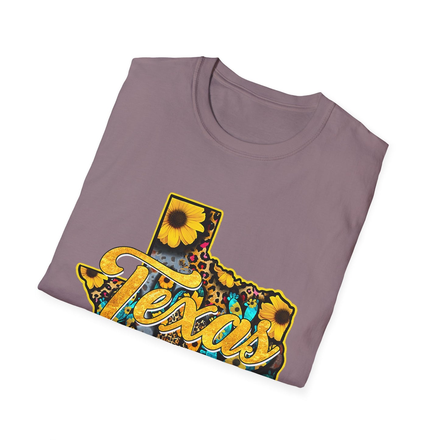 Texas Sunflower State T-Shirt — Floral Texas Map Graphic