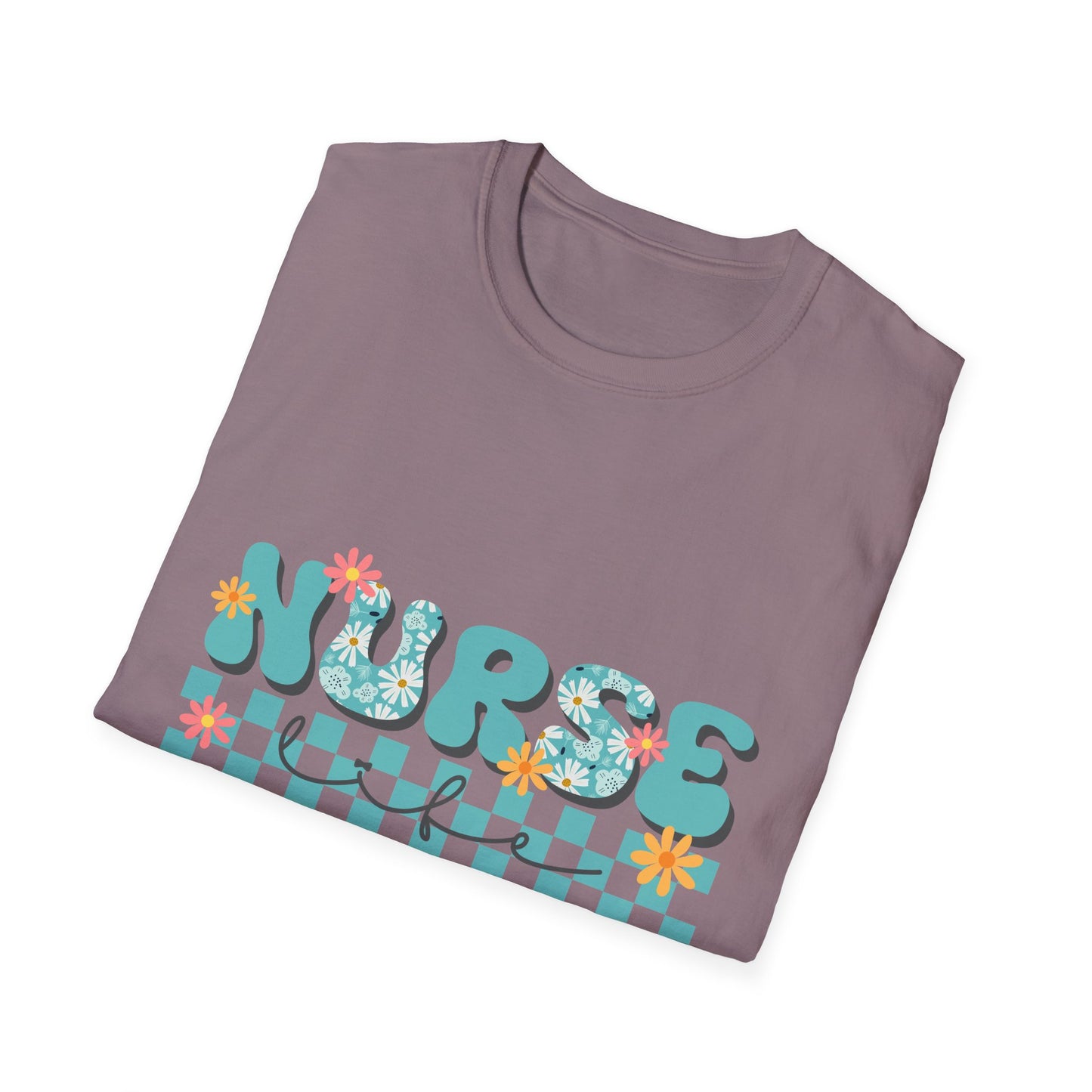 Nurse Floral Checkerboard T-Shirt