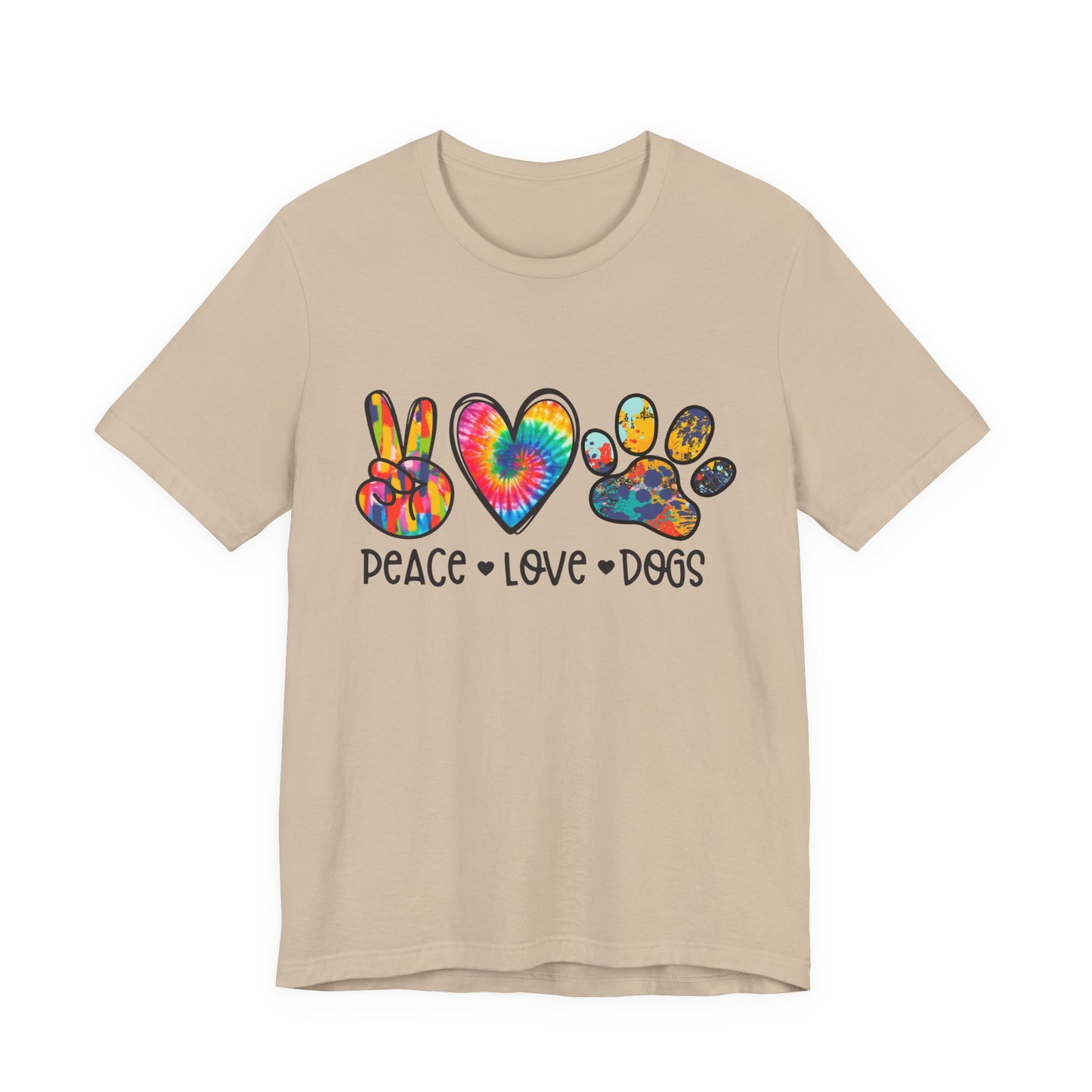 Peace Love Dogs Tie-Dye T-Shirt
