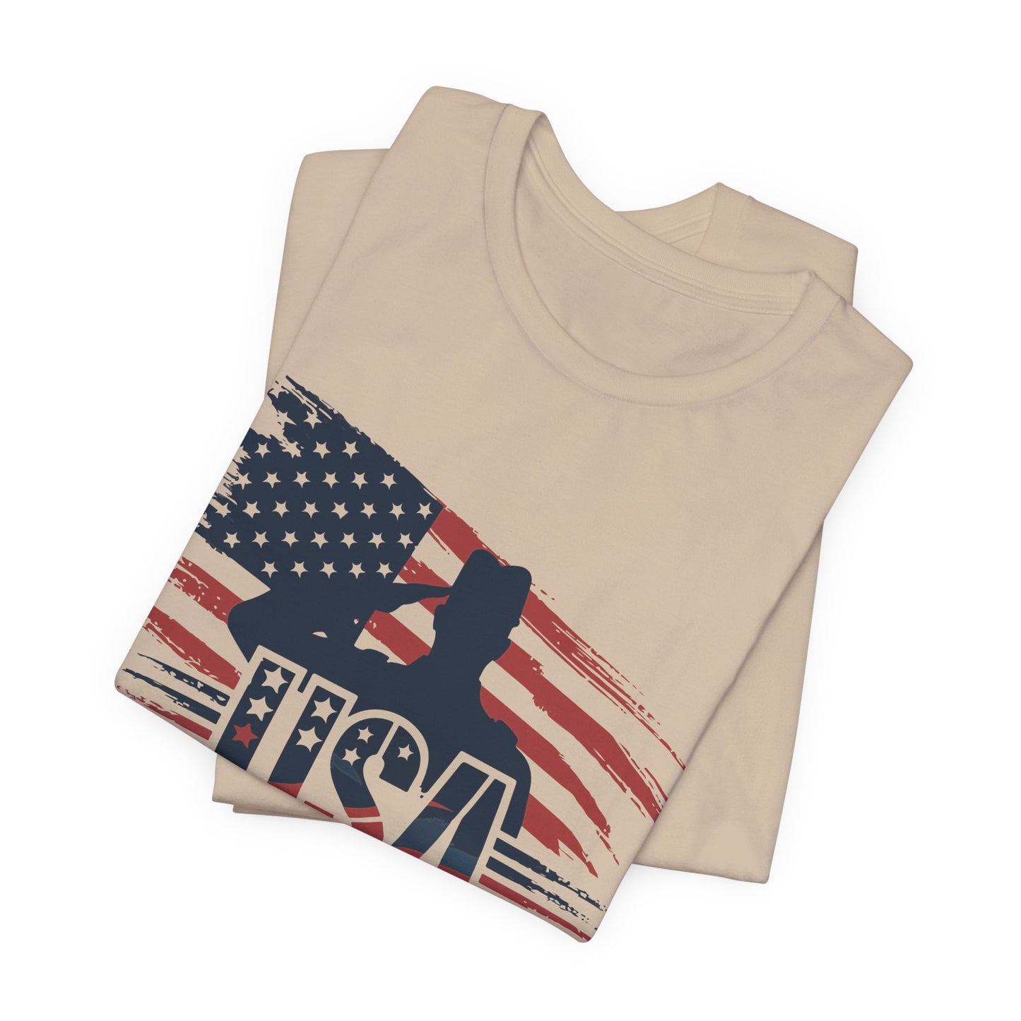 USA Veteran T-Shirt – American Flag Silhouette Patriotic Tee