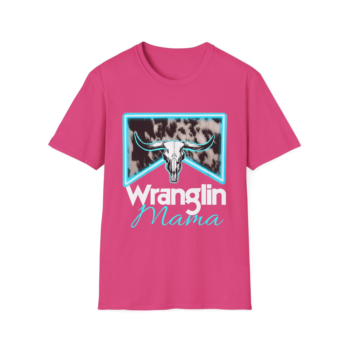 Wranglin Mama Tee — Western Cow Skull Graphic T-Shirt for Moms