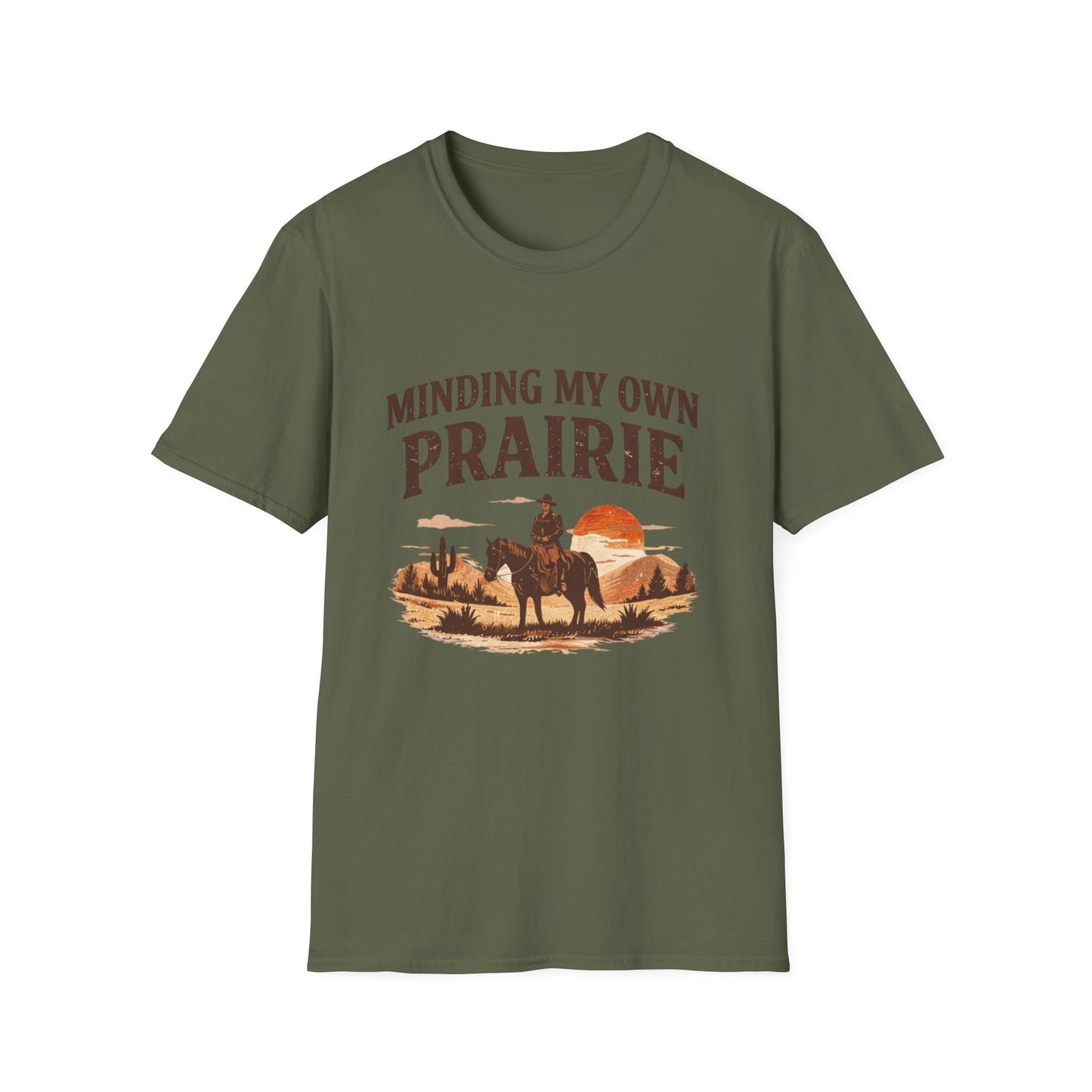 Minding My Own Prairie T-Shirt — Western Cowboy Sunset Tee