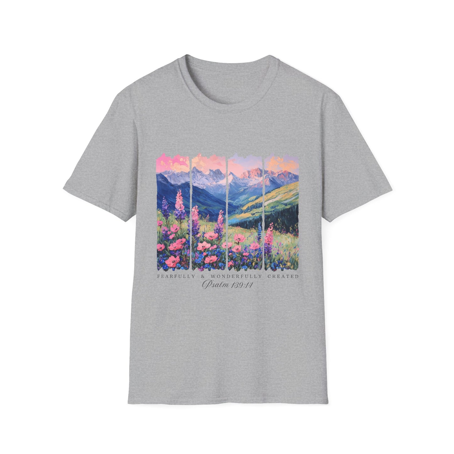 Mountain Wildflower T-Shirt — Scenic Sunrise Landscape Tee